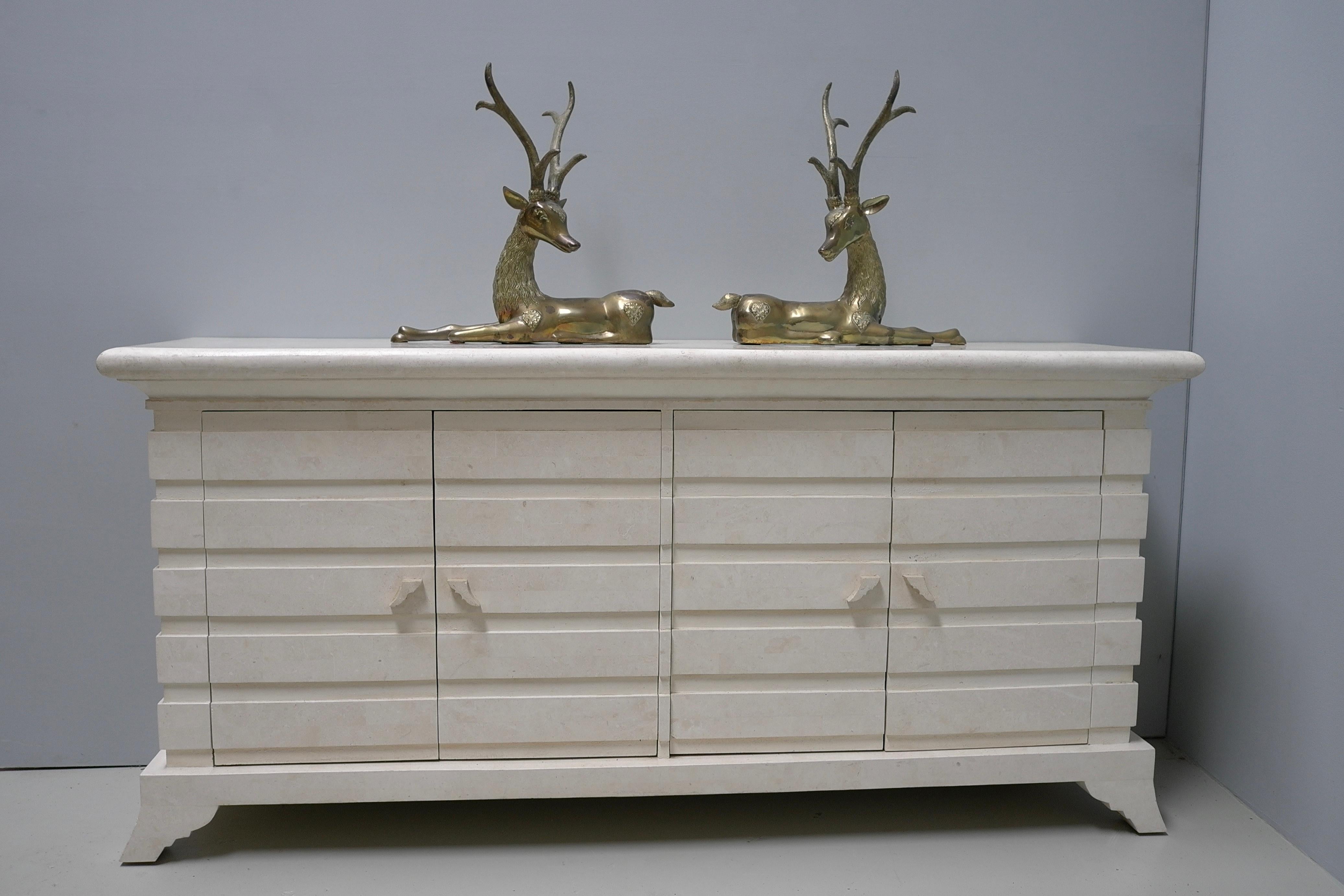 Spagnolo Coppia di cervi extra large in ottone di Sarreid Ltd., Spagna anni '70 in vendita