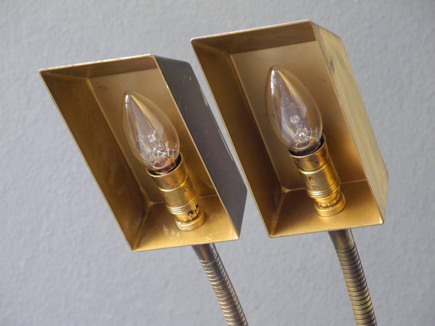 Pair of Extra Large Brass Table Lamps, Vereinigte Werkstätten 1