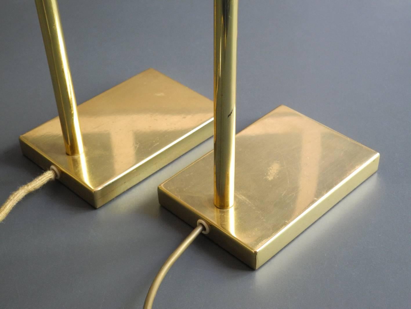 Pair of Extra Large Brass Table Lamps, Vereinigte Werkstätten 2