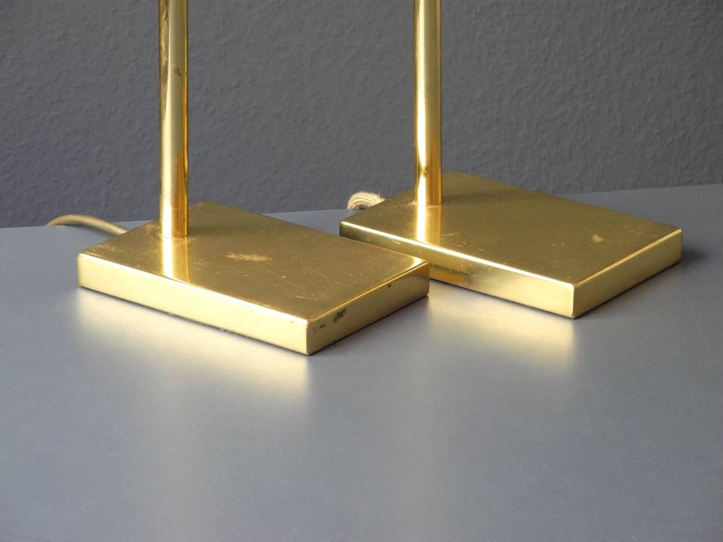 Pair of Extra Large Brass Table Lamps, Vereinigte Werkstätten 3