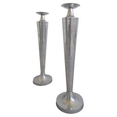 Pareja de Portavelas Extra Grandes de Aluminio Fundido