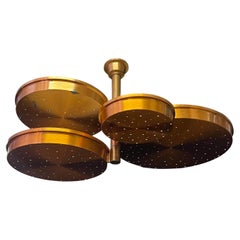 Pair of Extra Large Copper Light Fixtures, circa 1960s