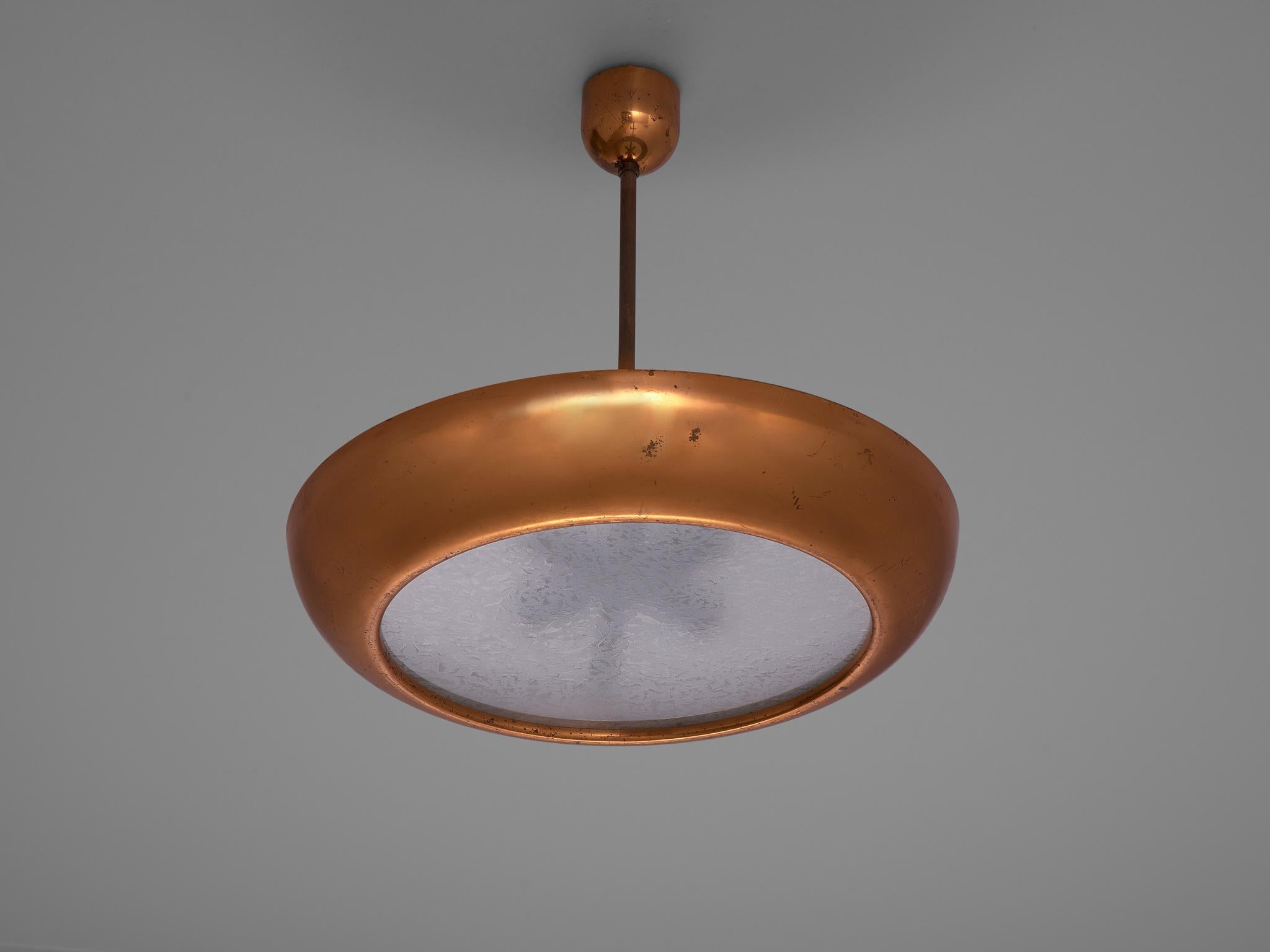 Mid-20th Century Pair of Extra Large Copper Pendants