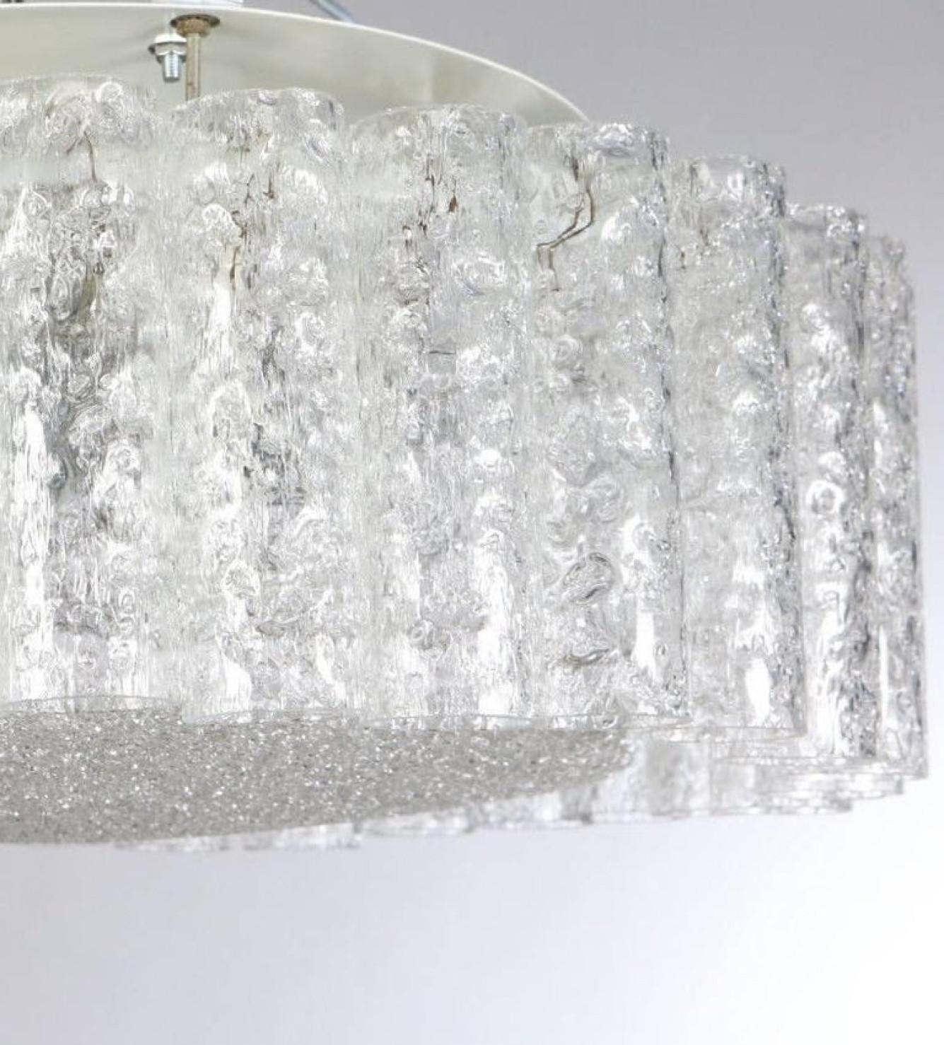 Pair of Extra Large Doria Clear Flushmount Chandeliers, 1960 For Sale 2