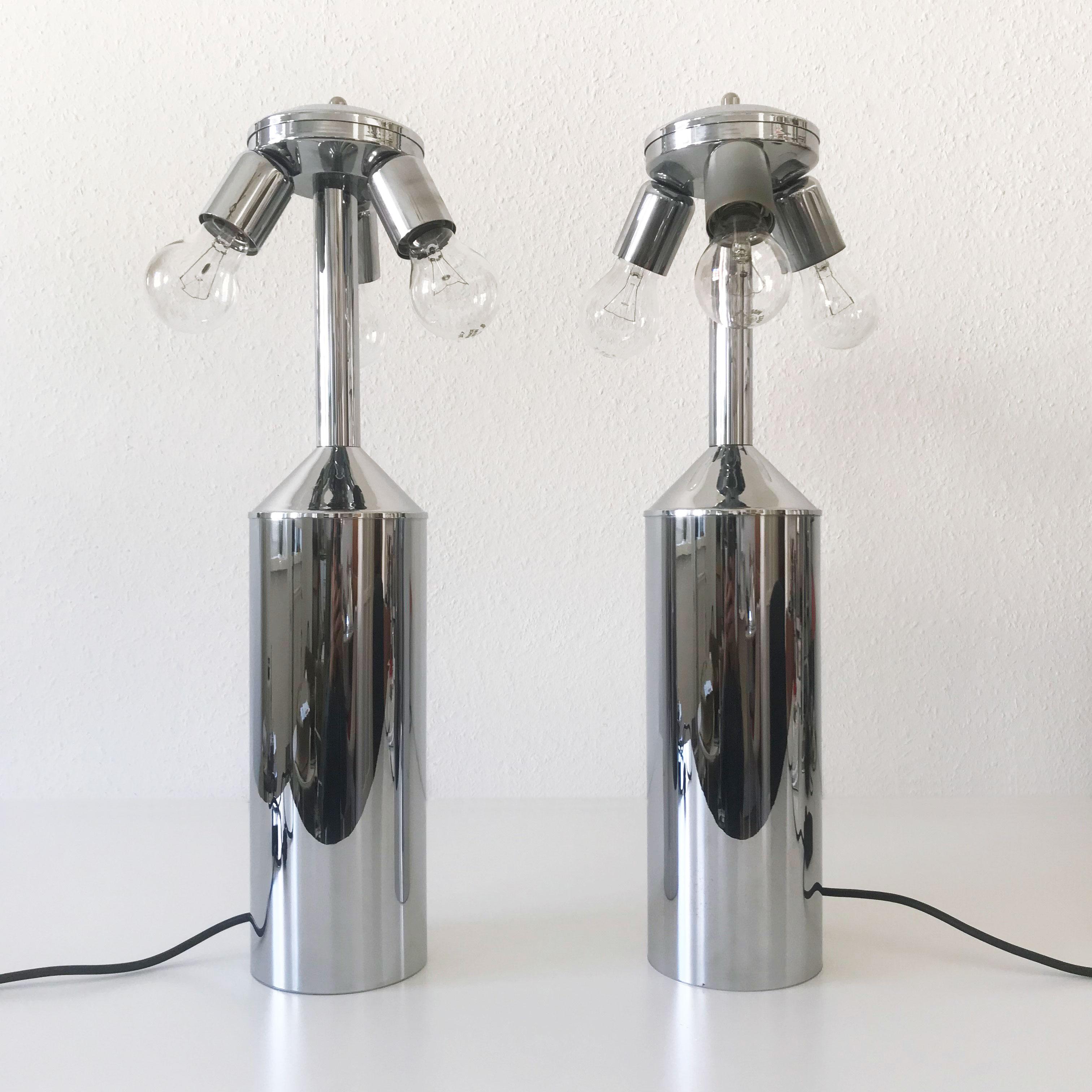Pair of Extra Large Exceptional Mid-Century Modern Table Lamps by WKR, Germany 5