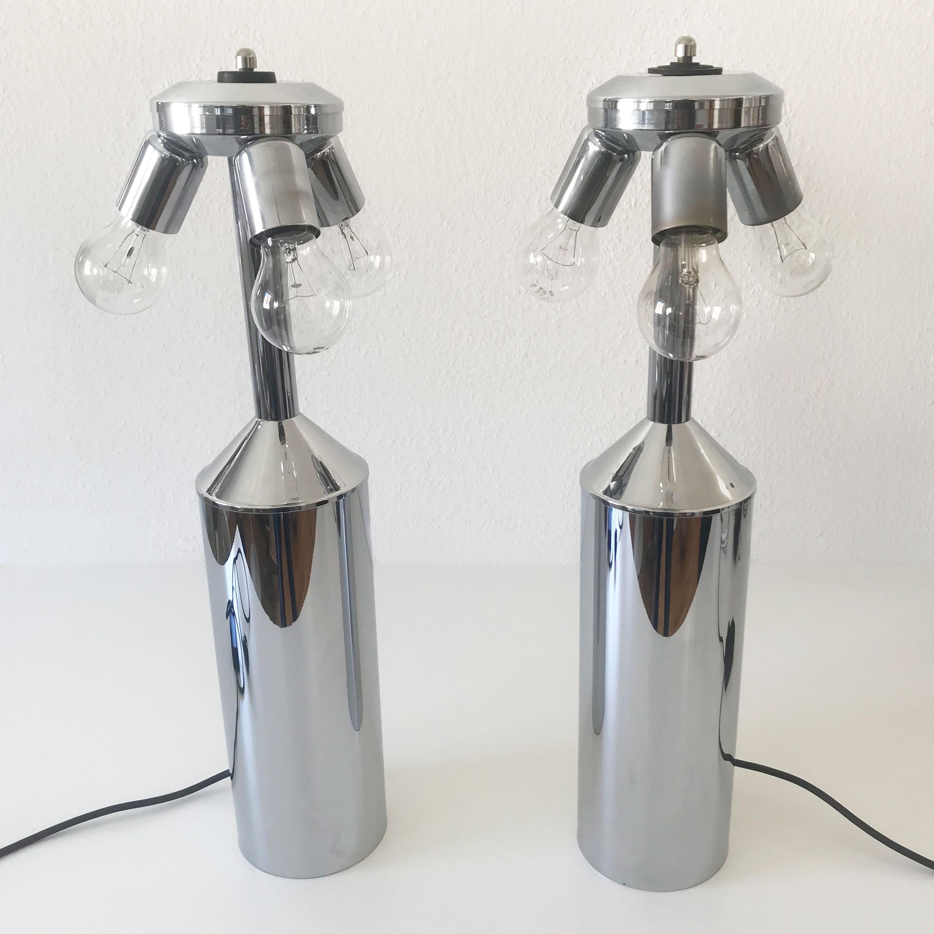 Pair of Extra Large Exceptional Mid-Century Modern Table Lamps by WKR, Germany 6