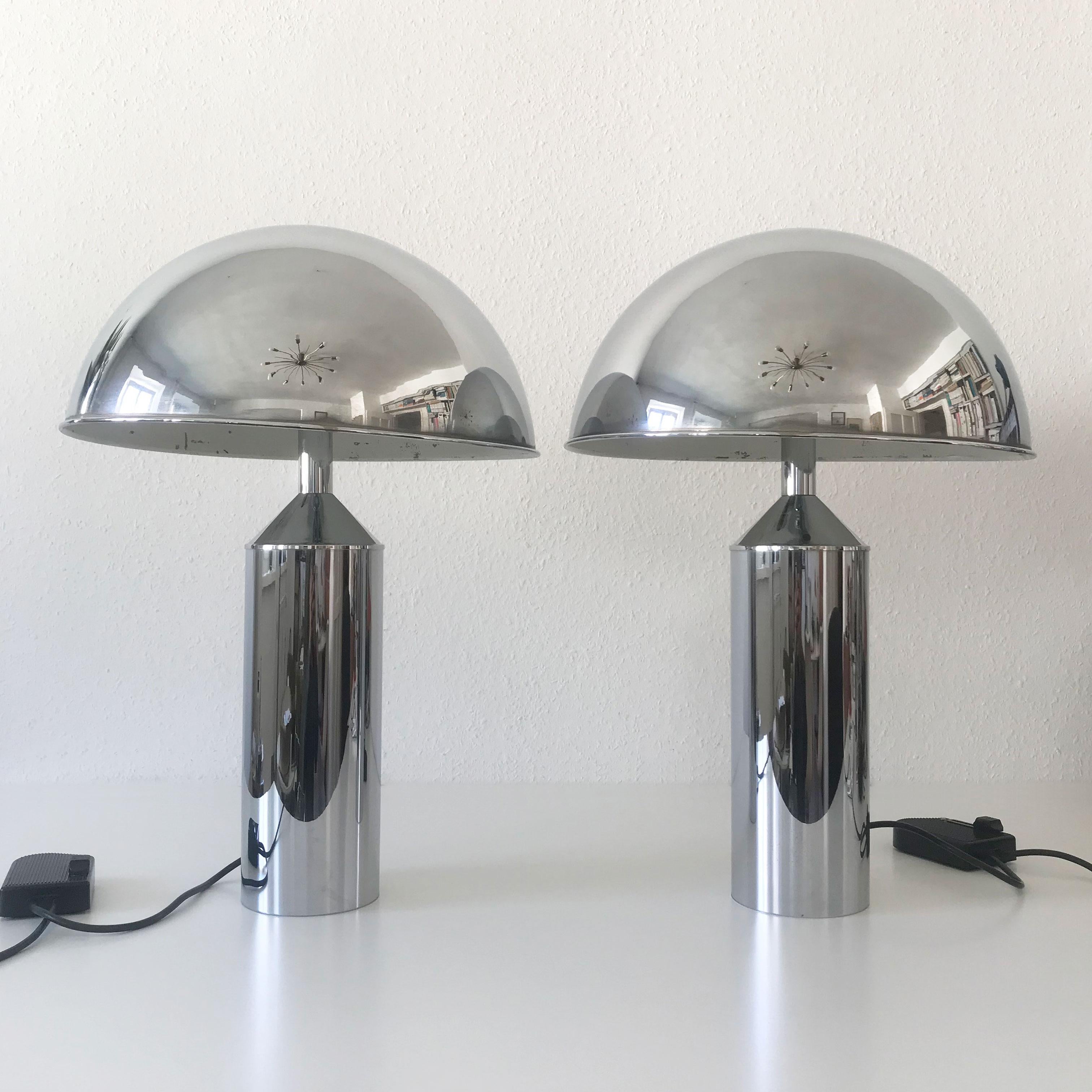 Pair of Extra Large Exceptional Mid-Century Modern Table Lamps by WKR, Germany In Good Condition In Munich, DE
