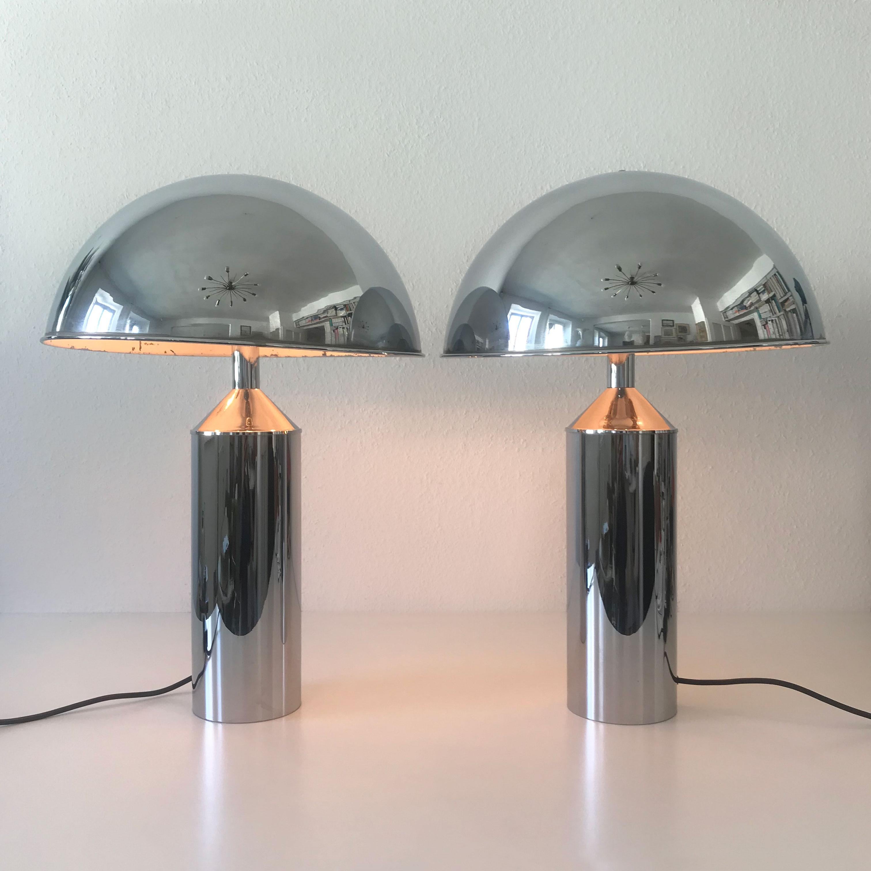 Late 20th Century Pair of Extra Large Exceptional Mid-Century Modern Table Lamps by WKR, Germany