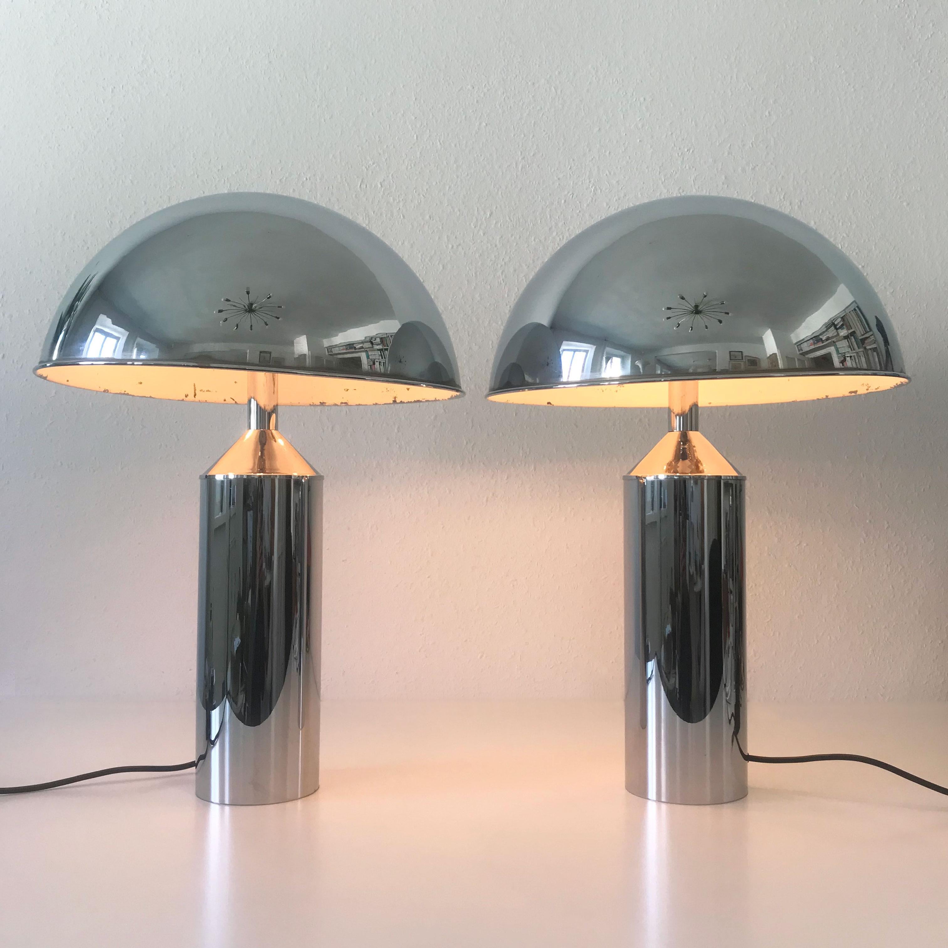 Pair of Extra Large Exceptional Mid-Century Modern Table Lamps by WKR, Germany 1