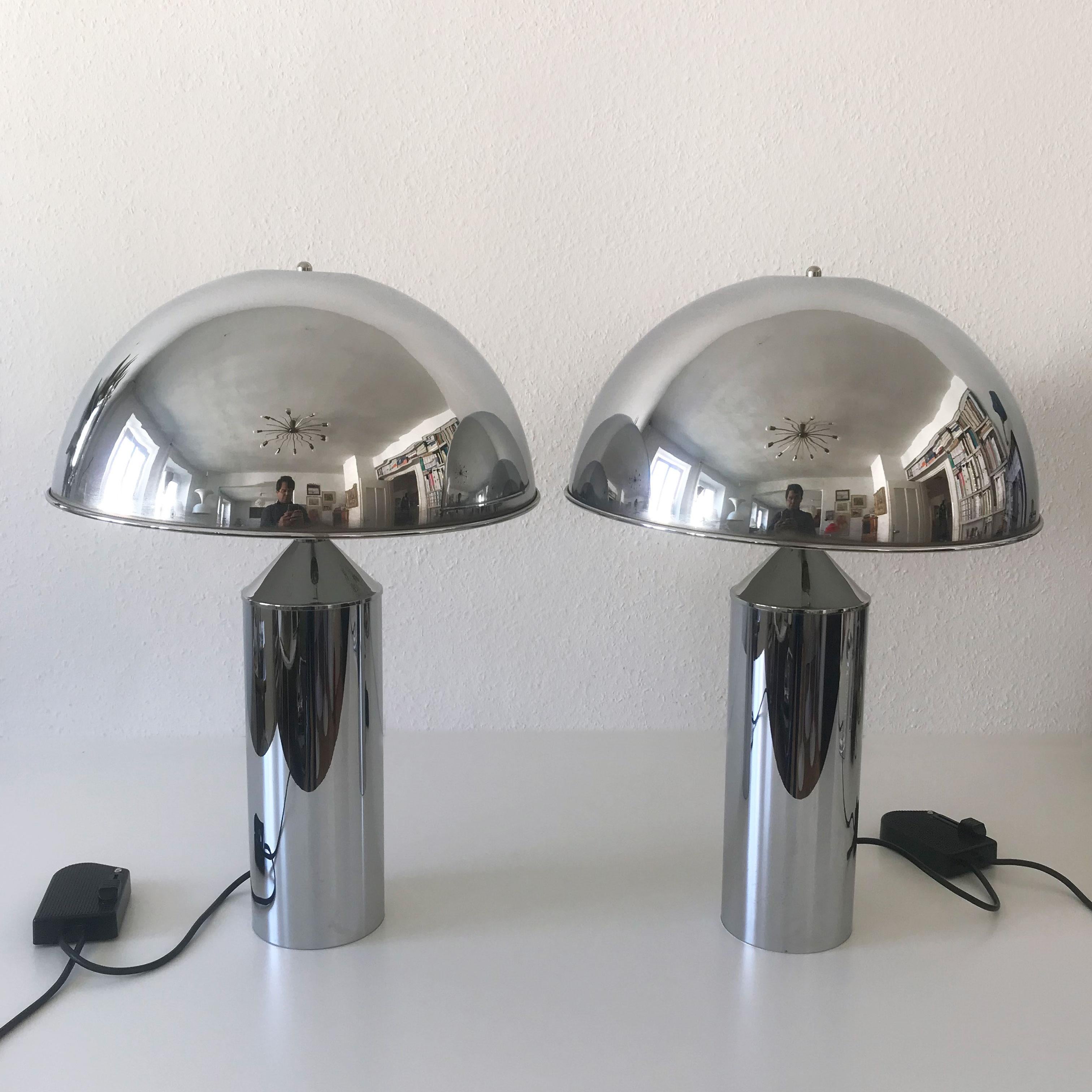 Pair of Extra Large Exceptional Mid-Century Modern Table Lamps by WKR, Germany 2