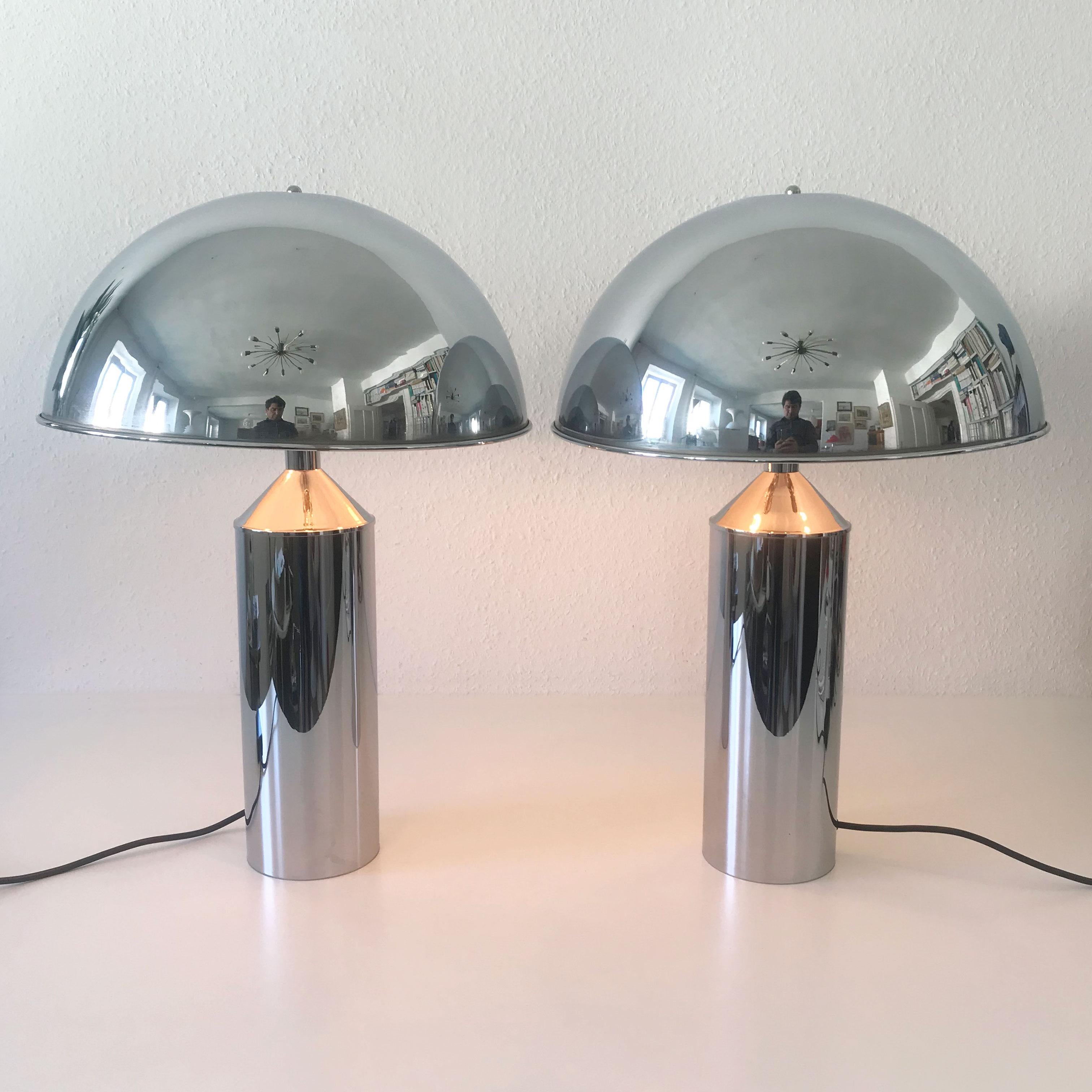 Pair of Extra Large Exceptional Mid-Century Modern Table Lamps by WKR, Germany 3