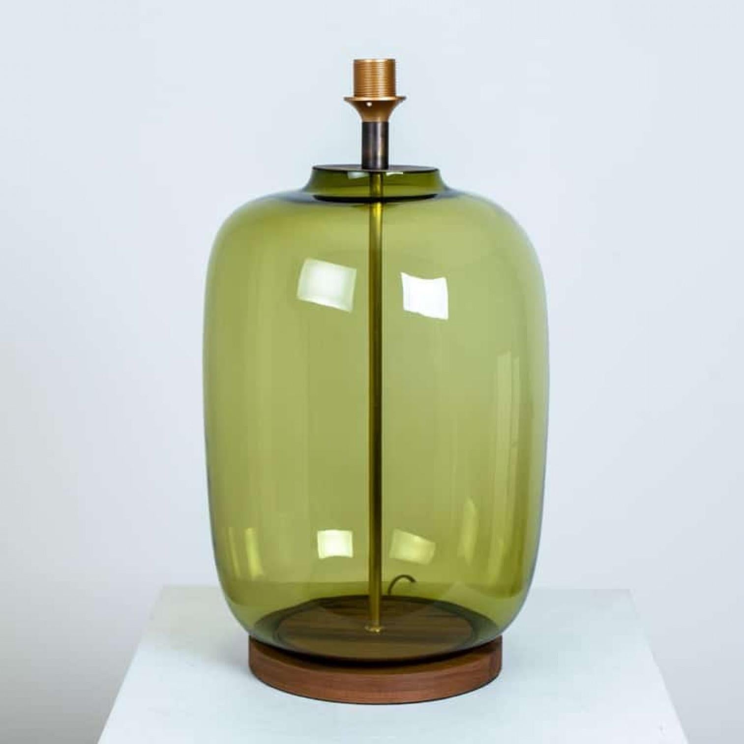 Pair of Extra Large Glass Shaped Table Lamp with Custom Made Silk Lamp R Houben For Sale 7