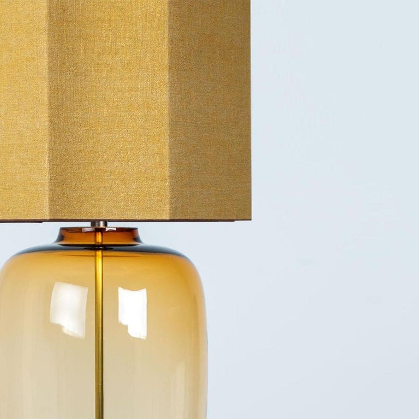 Pair of Extra Large Glass Shaped Table Lamp with Custom Made Silk Lamp R Houben For Sale 8