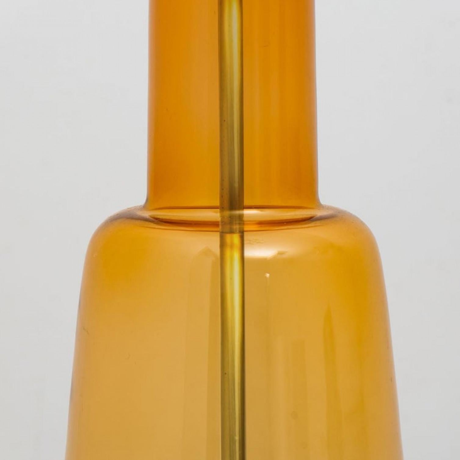 Other Pair of Extra Large Glass Shaped Table Lamp with Custom Made Silk Lamp R Houben For Sale