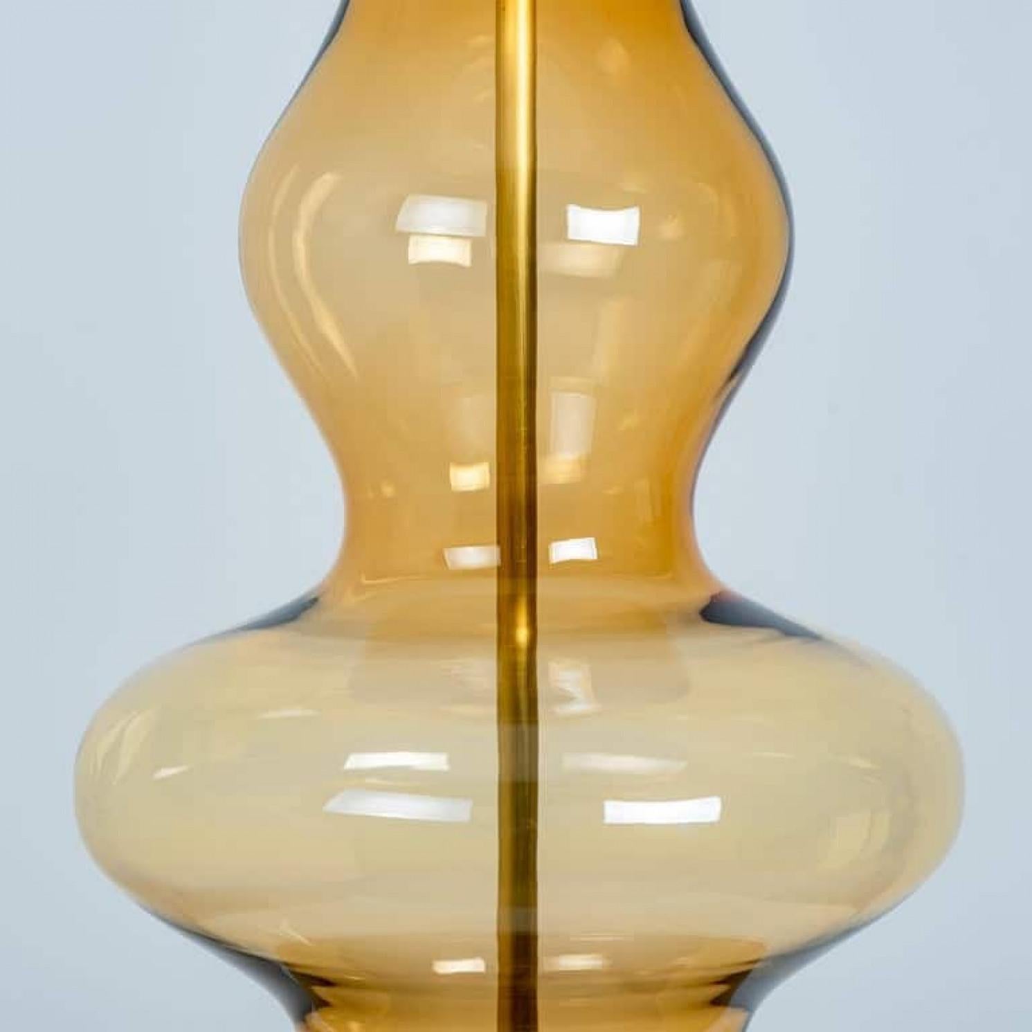 Other Pair of Extra Large Glass Shaped Table Lamp with Custom Made Silk Lamp R Houben For Sale