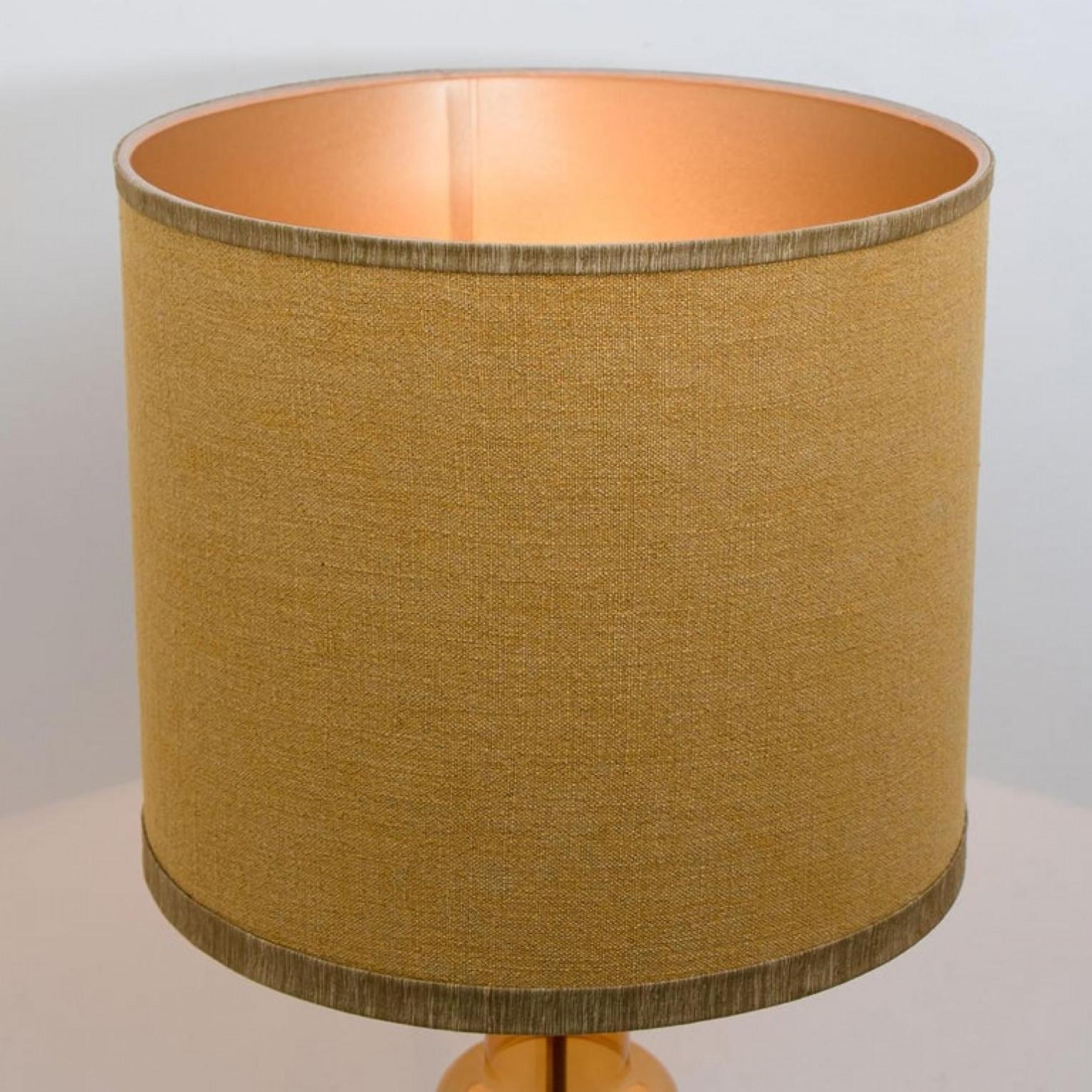 Pair of Extra Large Glass Shaped Table Lamp with Custom Made Silk Lamp R Houben In Excellent Condition For Sale In Rijssen, NL