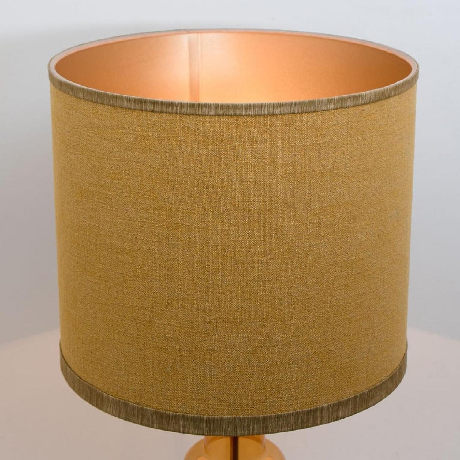 Pair of Extra Large Glass Shaped Table Lamp with Custom Made Silk Lamp R Houben In Excellent Condition For Sale In Rijssen, NL