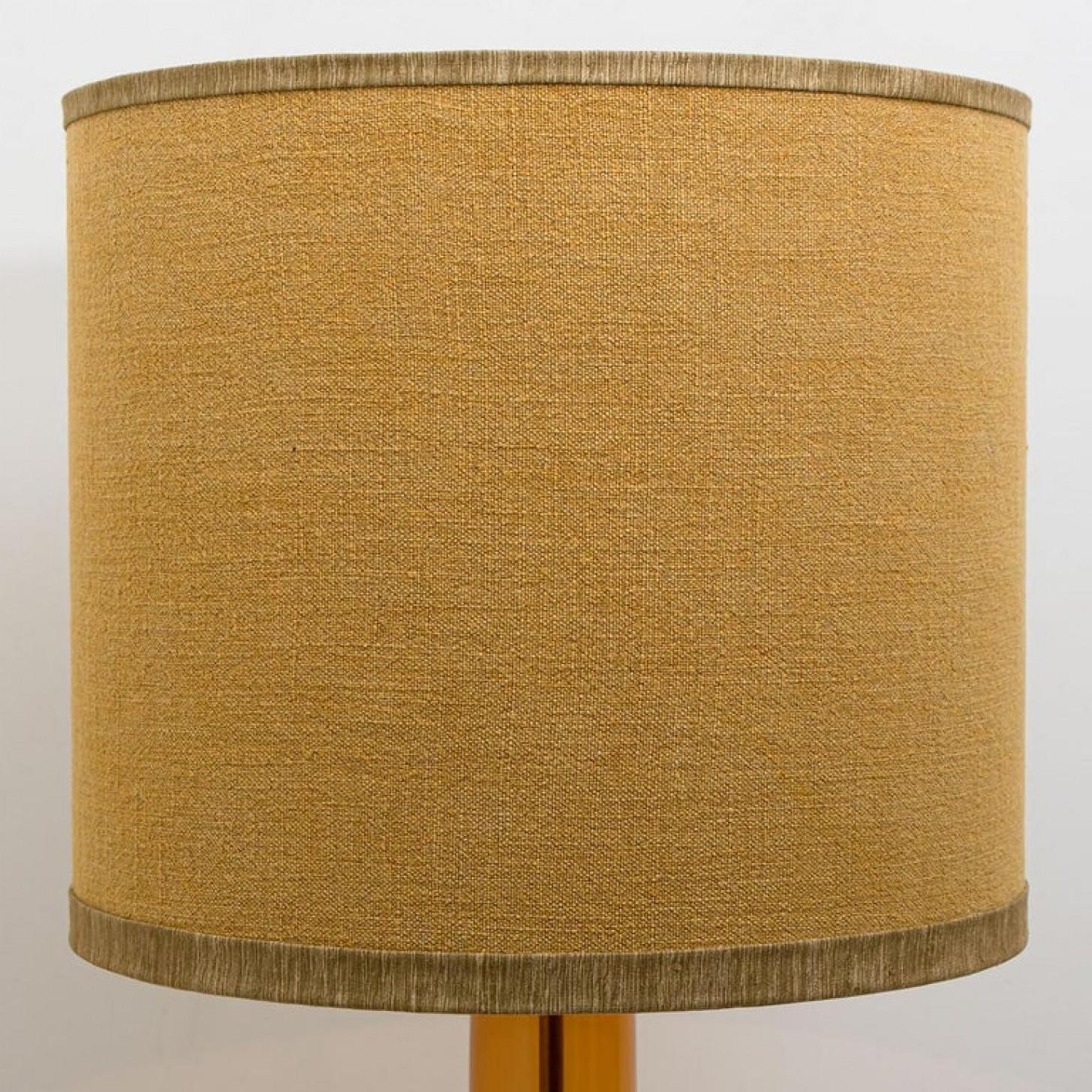 Contemporary Pair of Extra Large Glass Shaped Table Lamp with Custom Made Silk Lamp R Houben For Sale