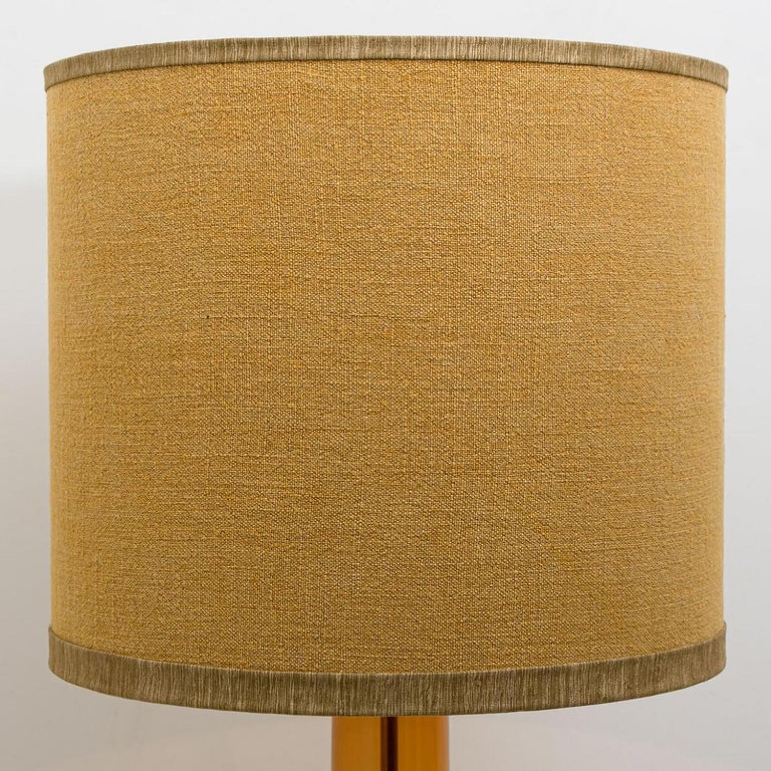 Contemporary Pair of Extra Large Glass Shaped Table Lamp with Custom Made Silk Lamp R Houben For Sale