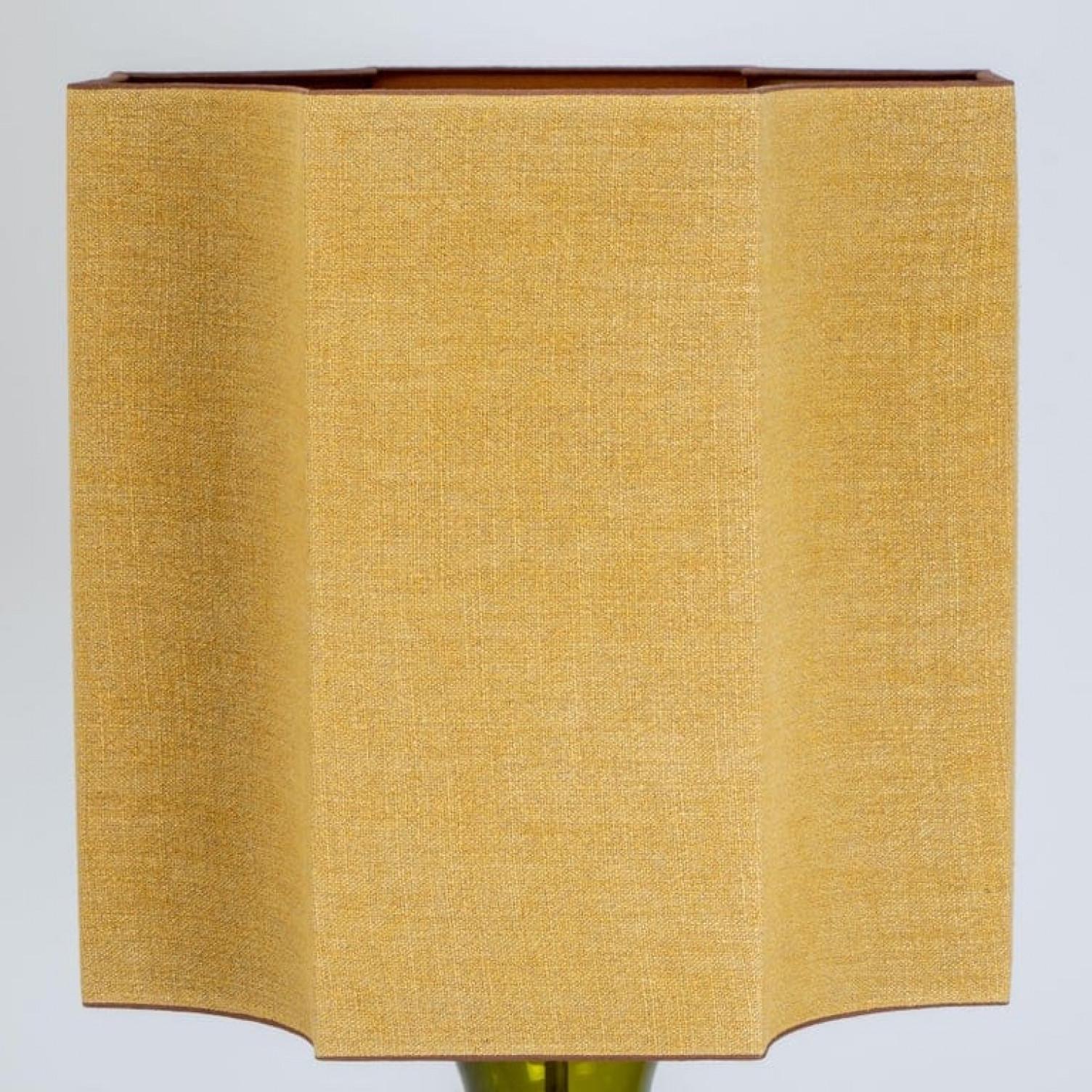 Brass Pair of Extra Large Glass Shaped Table Lamp with Custom Made Silk Lamp R Houben For Sale