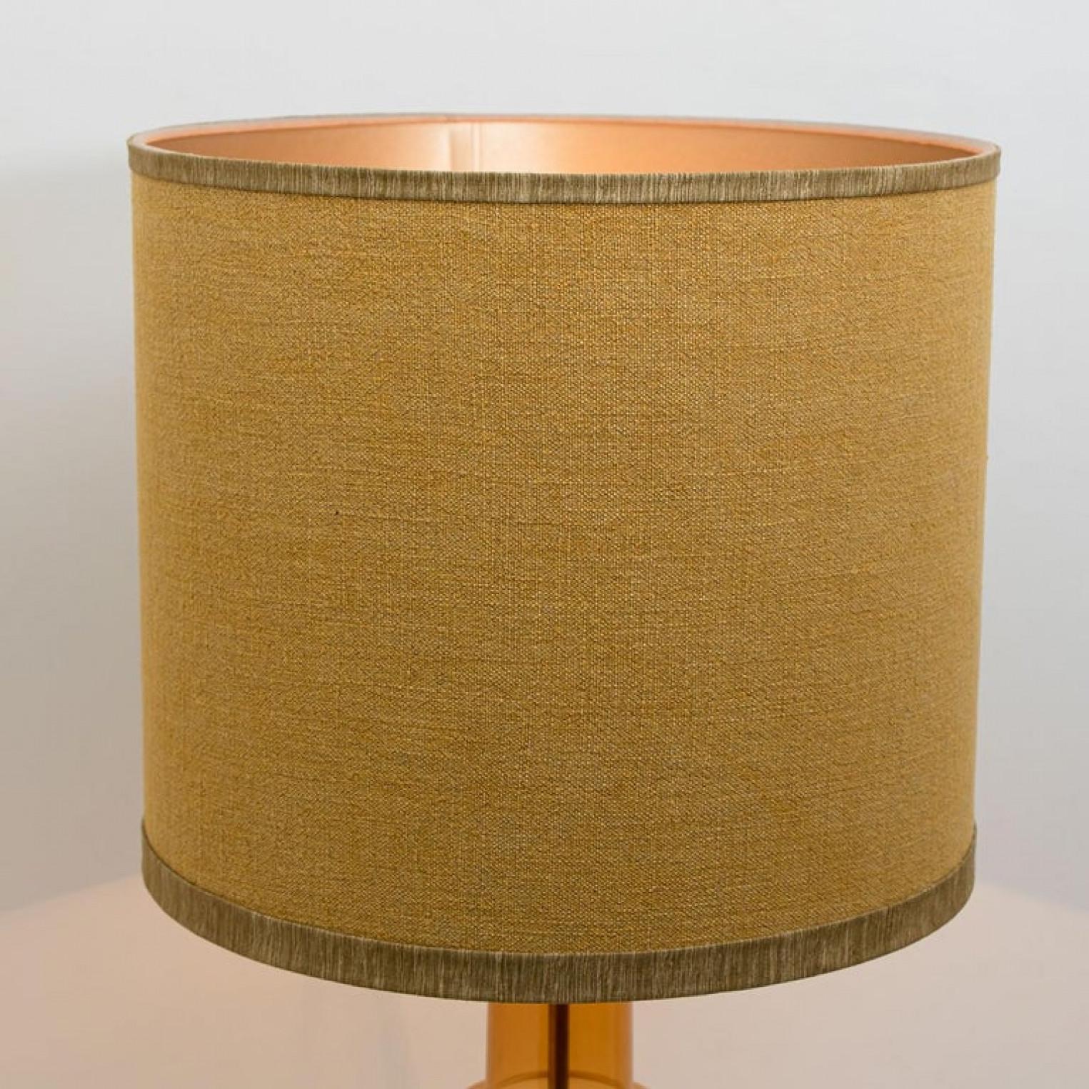 Pair of Extra Large Glass Shaped Table Lamp with Custom Made Silk Lamp R Houben For Sale 1