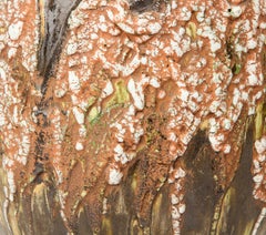 Pair of Extra Large Italian Volcanic Glazed Ceramic Lamps