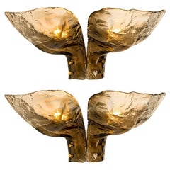 Par de J.T. extra grandes Apliques Kalmar Cristal ahumado, 1970