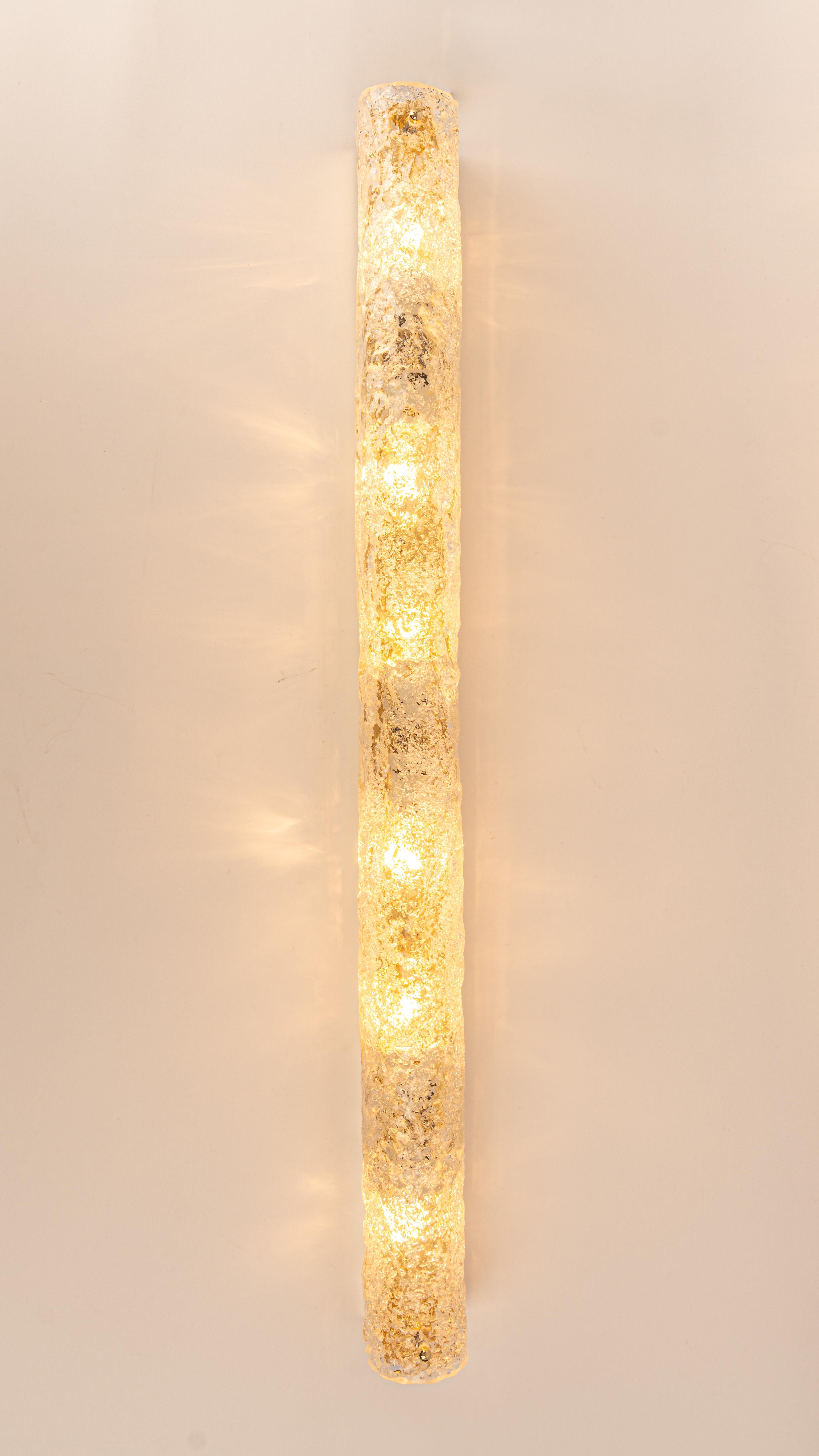 Pair of Extra Large Murano Glass Sconces Modernist Wall Light, Germany, 1960s 4