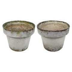 Vintage Pair of Extra Large Planters in Shape of Flower Pots by Willy Guhl for Eternit