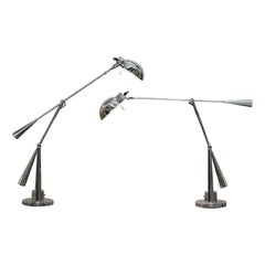 Pair of Extra Large Ralph Lauren Equilibrium Table Lamps Swivel Tilt Functions