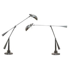 Pair of Extra Large Ralph Lauren Equilibrium Table Lamps Swivel Tilt Functions