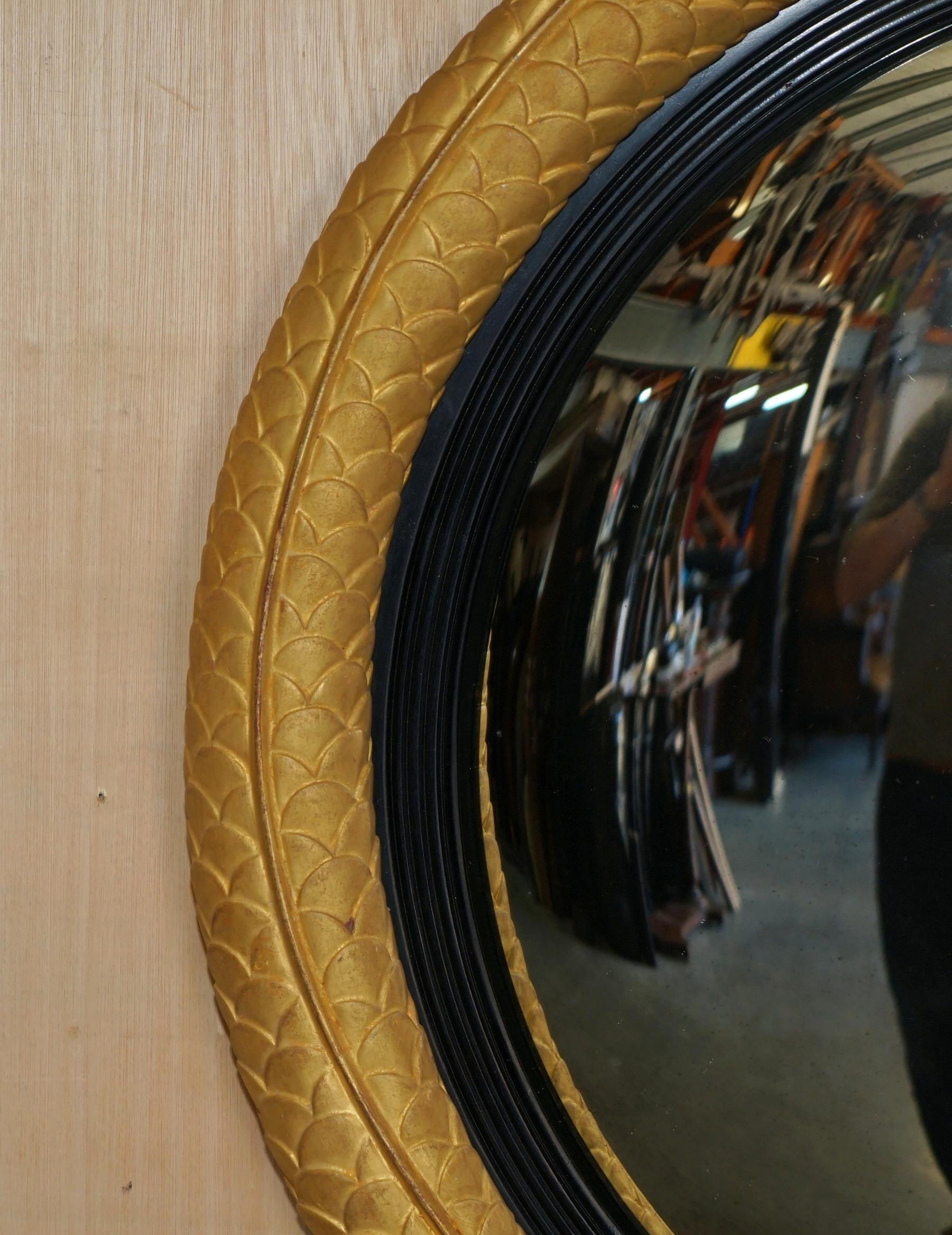 PAIR OF EXTRA LARGE STUNNING REGENCY  Style GOLD GILT TWIN SERPENT CONVEX MiRRORS im Angebot 11