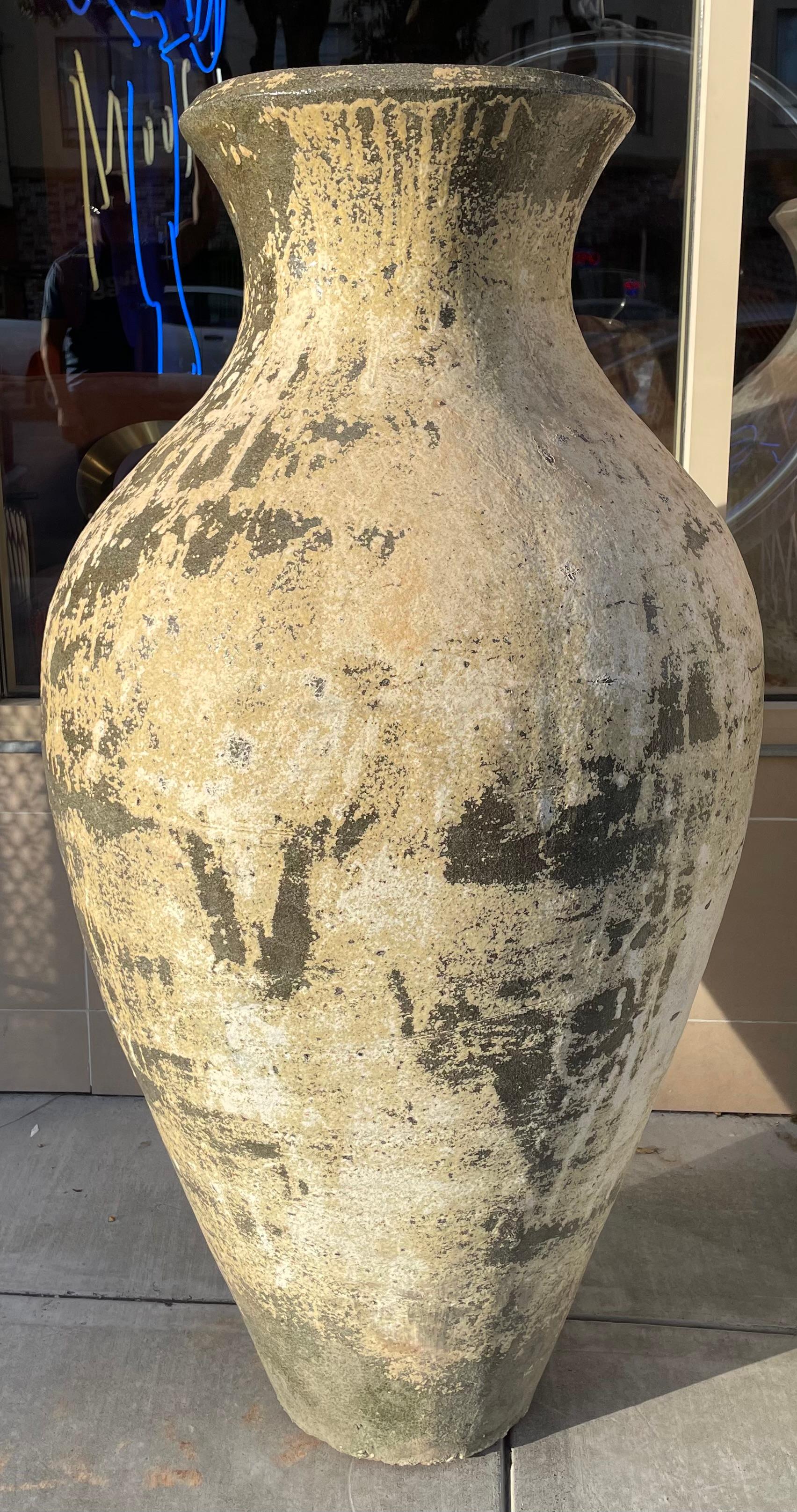 Clay Pair of Extra Large Thai Vessels For Sale