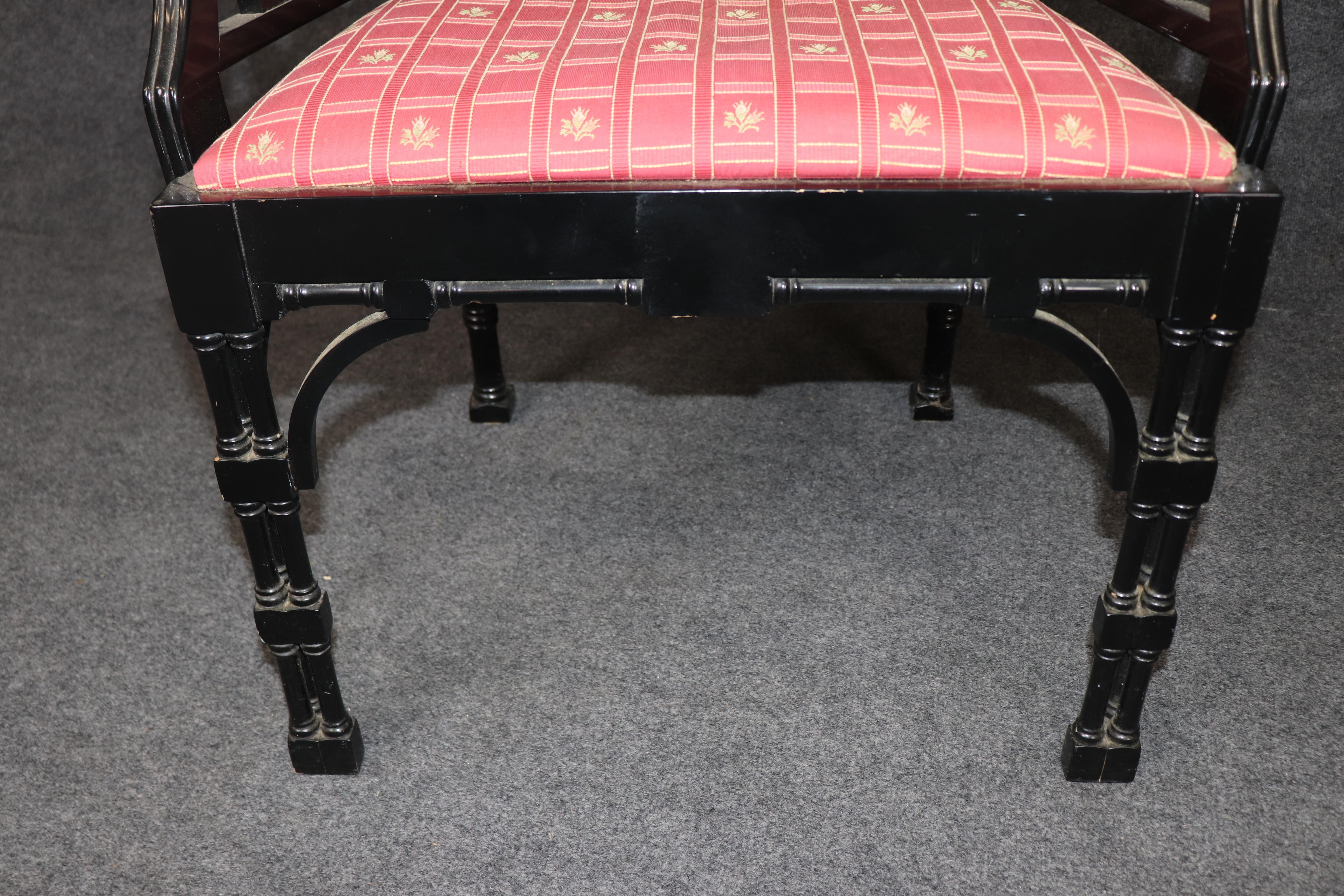 Pair of Extraordinary Ebonized Chinese Chippendale Armchairs from England For Sale 5