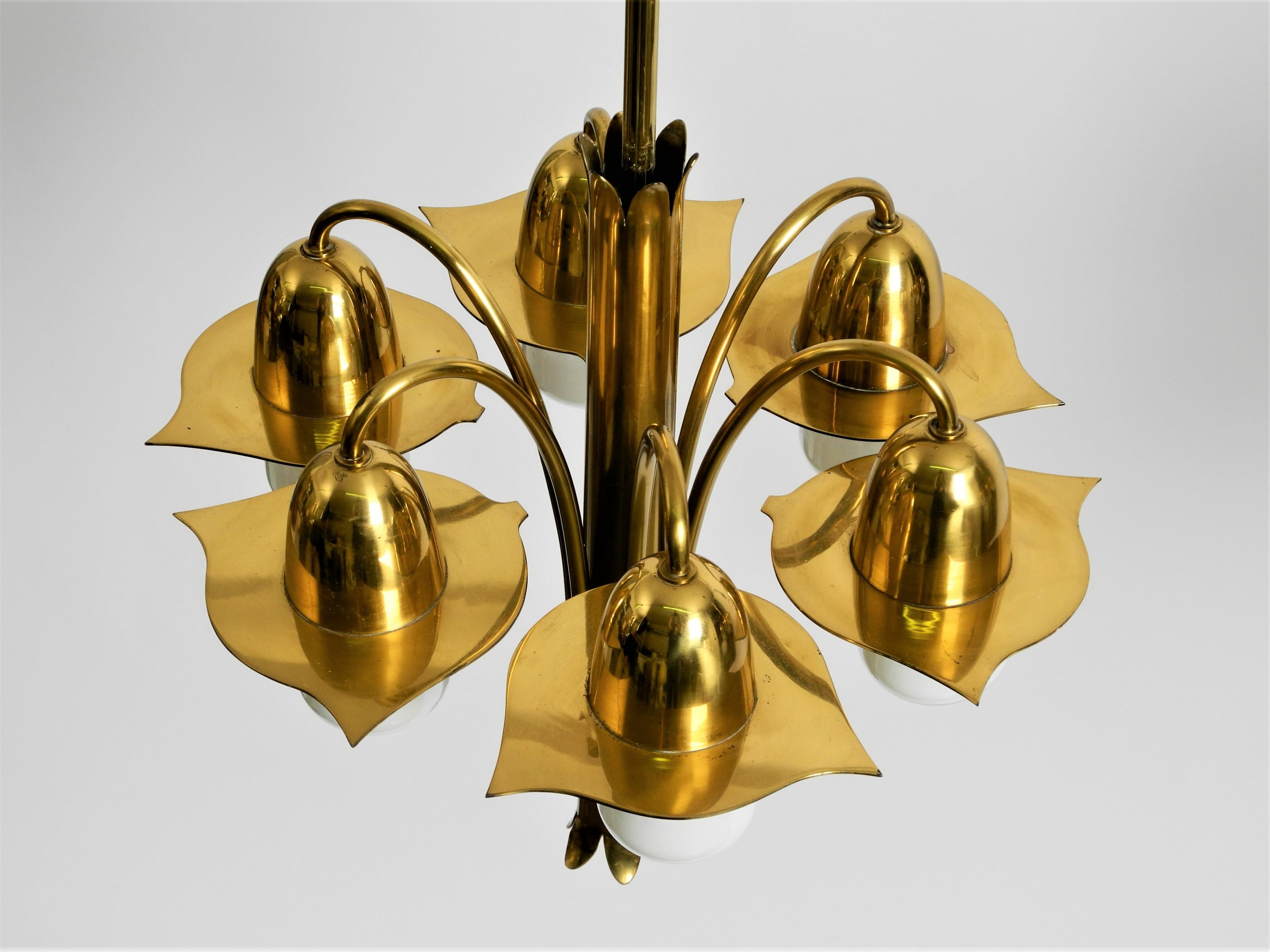 Brass Pair of Richard Riemerschmid Pendant Lamps Chandeliers Art Nouveau, Germany 1920 For Sale