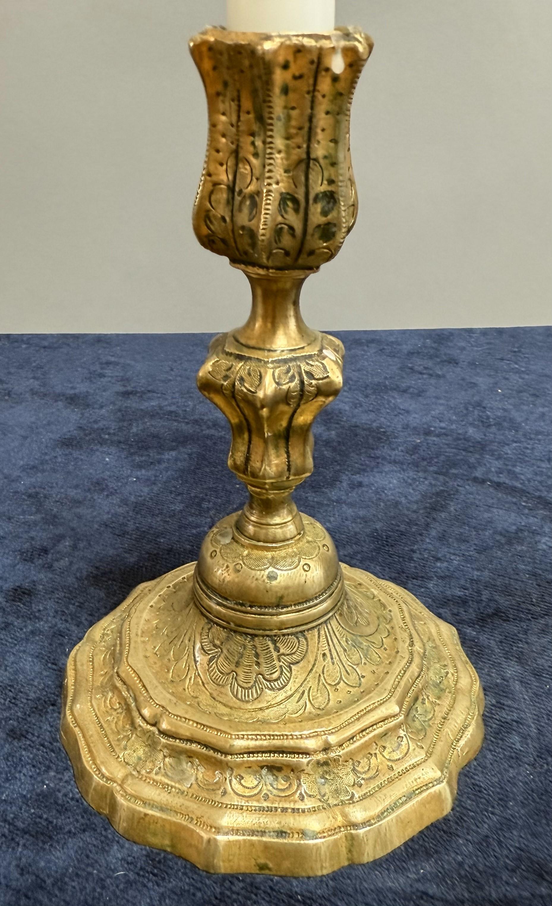 French Pair of Extremely Rare Early 18th Century Regence Period Candlesticks For Sale