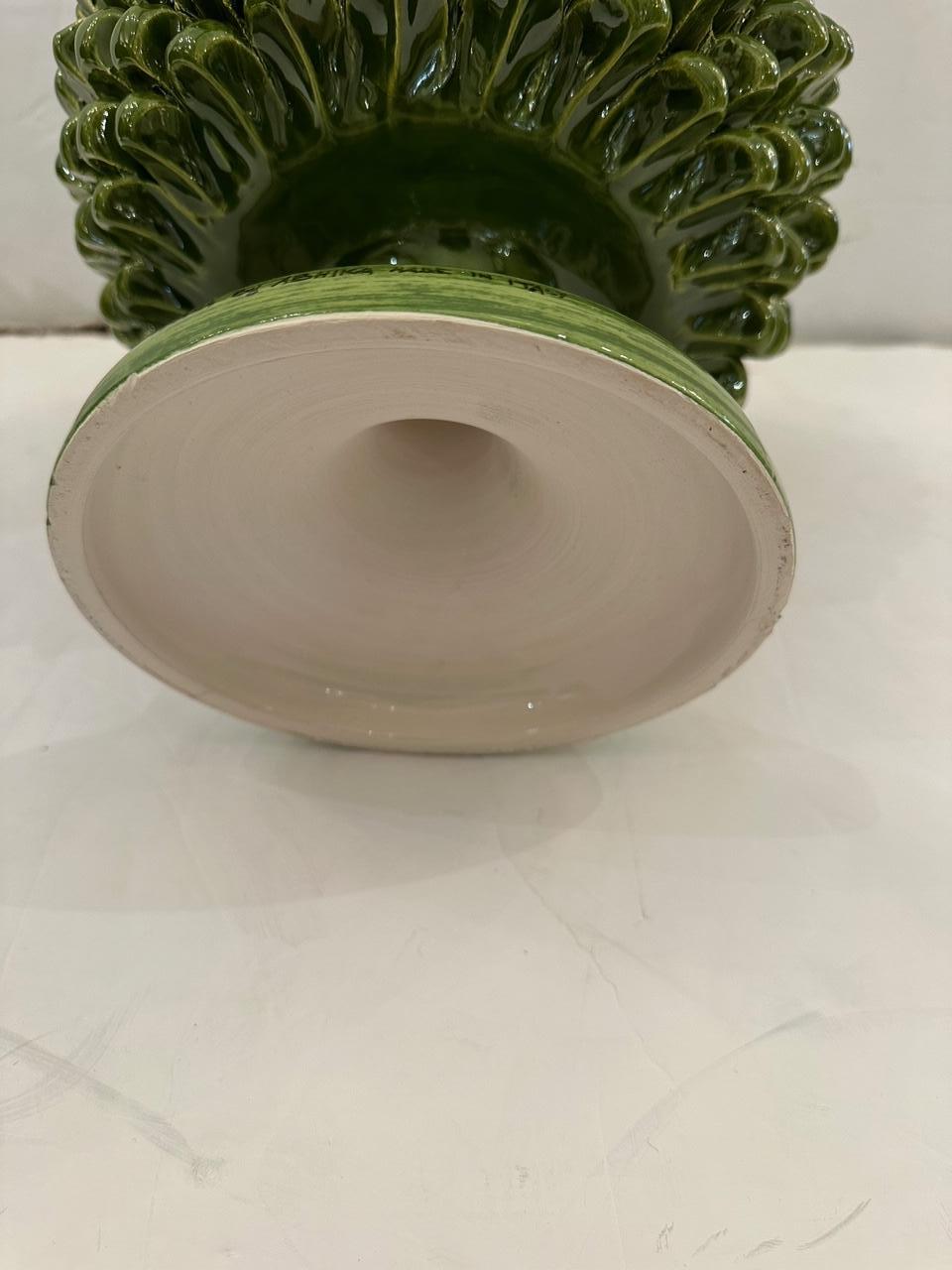 Contemporary Pair of Eye Catching Ceramic Pinecone Planters Vases