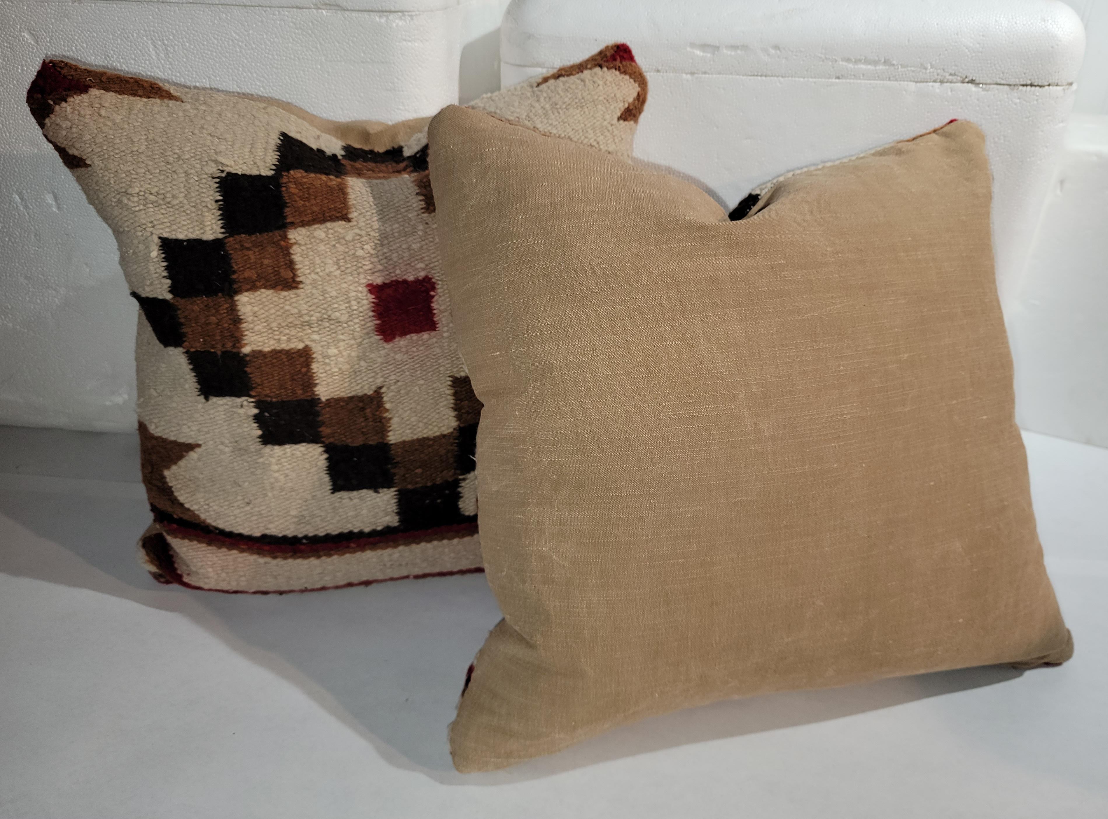 American Pair of Eye Dazzler Pillows With Stripes For Sale