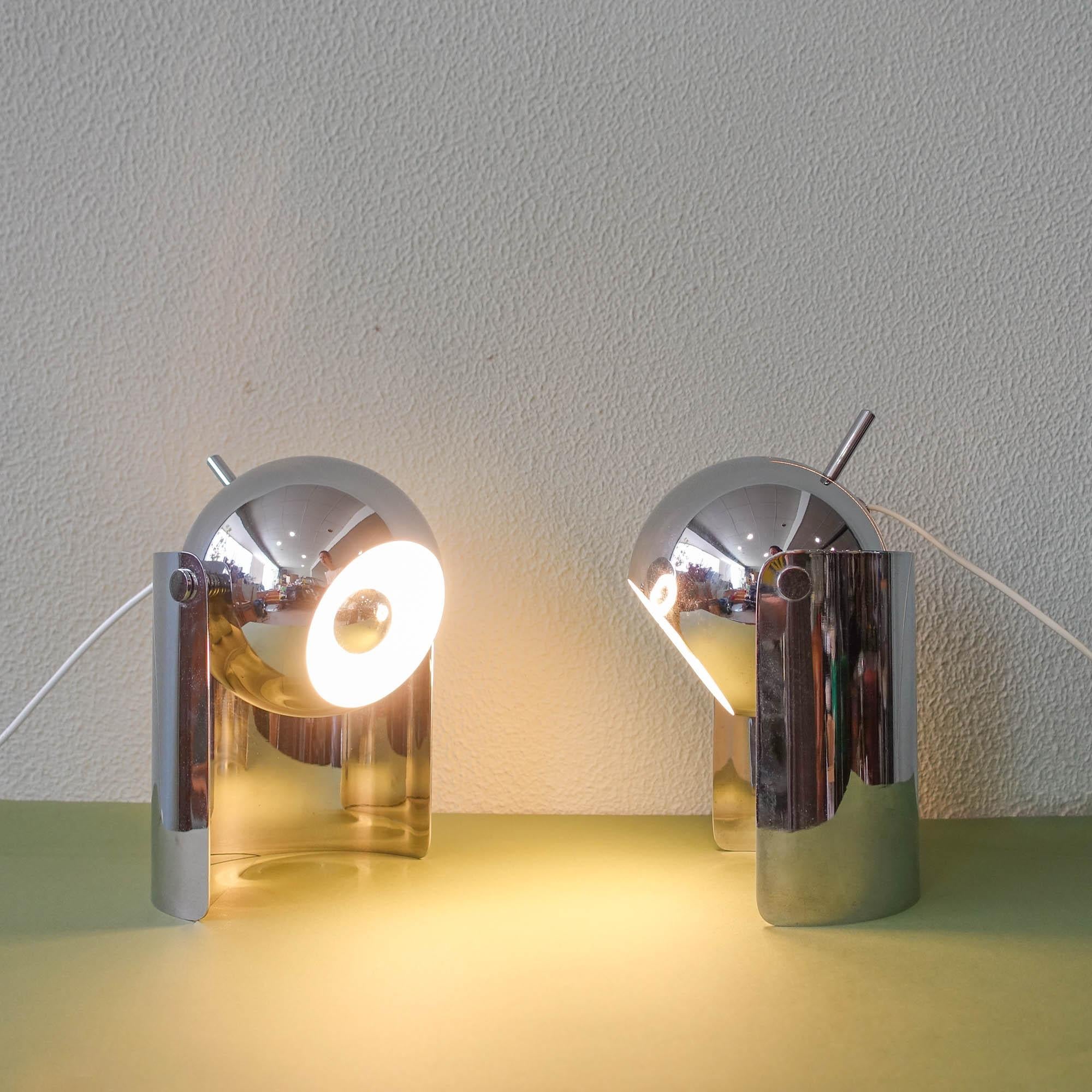Pair of Eyeball Reggiani Table Lamps, 1970's 1