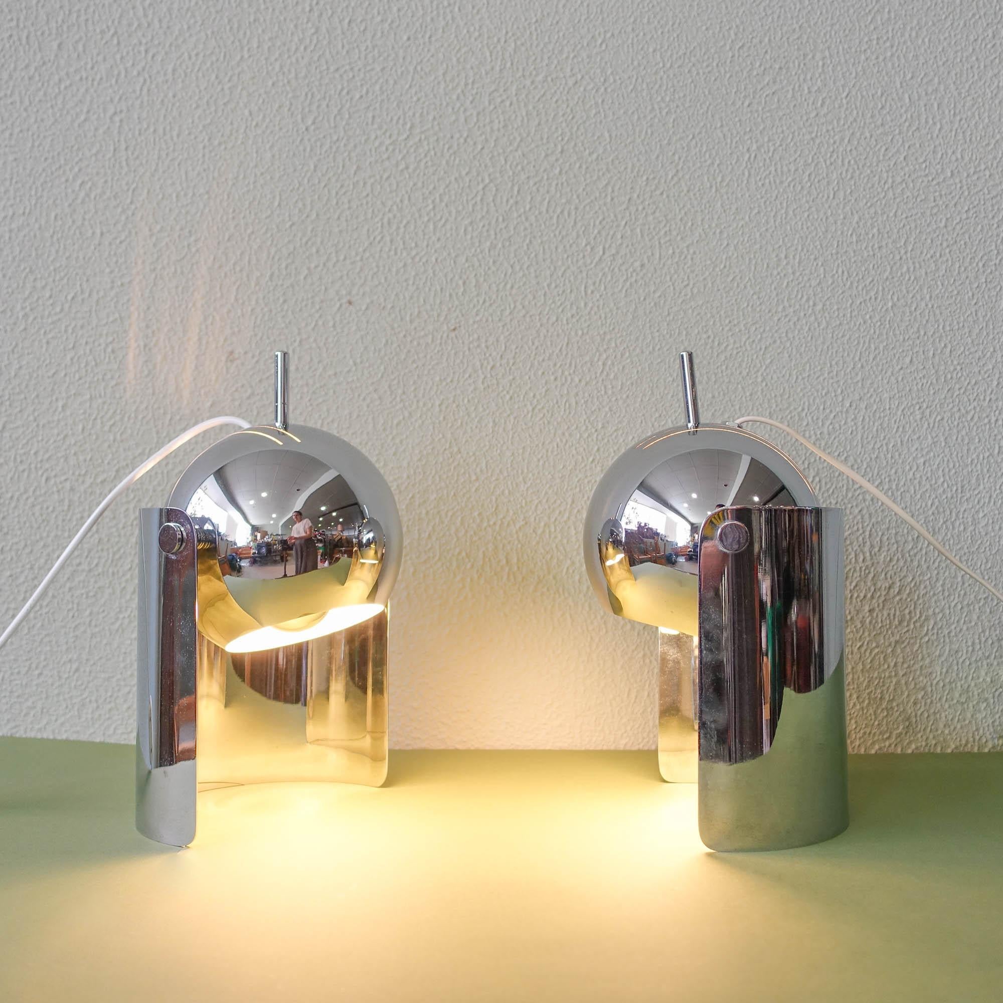 Pair of Eyeball Reggiani Table Lamps, 1970's 2