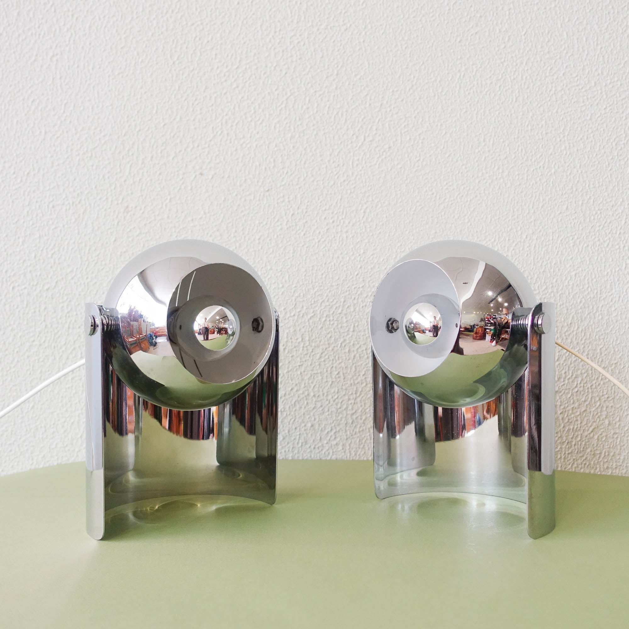 Pair of Eyeball Reggiani Table Lamps, 1970's