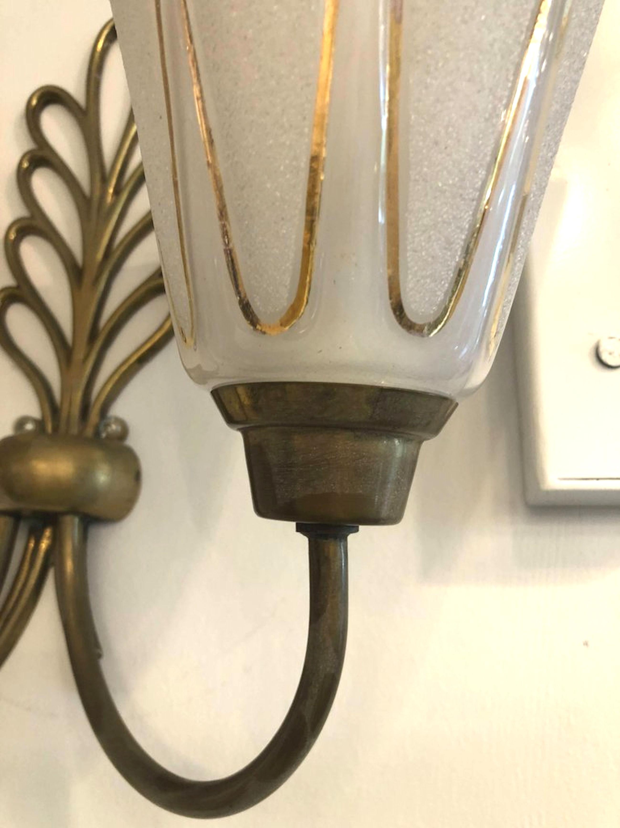 Pair of Ezan & Petitot Sconces, Mid-Century Modern France, 1950s In Good Condition In Dallas, TX