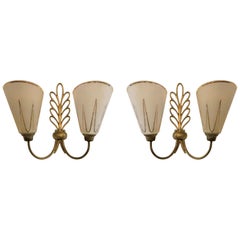 Pair of Ezan & Petitot Sconces, Mid-Century Modern France, 1950s
