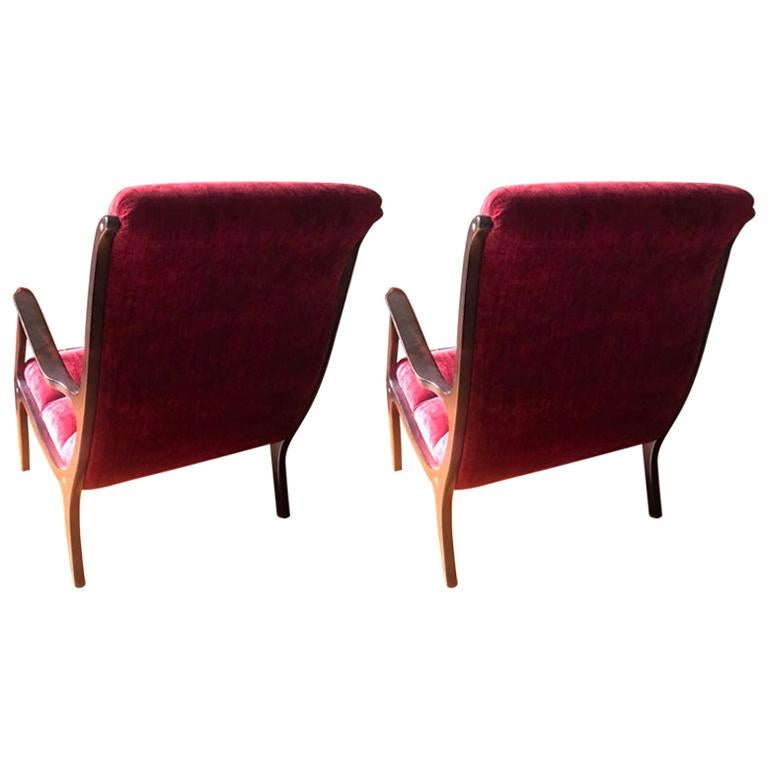 Pair of Ezio Longhi Italian Lounge Chairs, 1955 by Elam