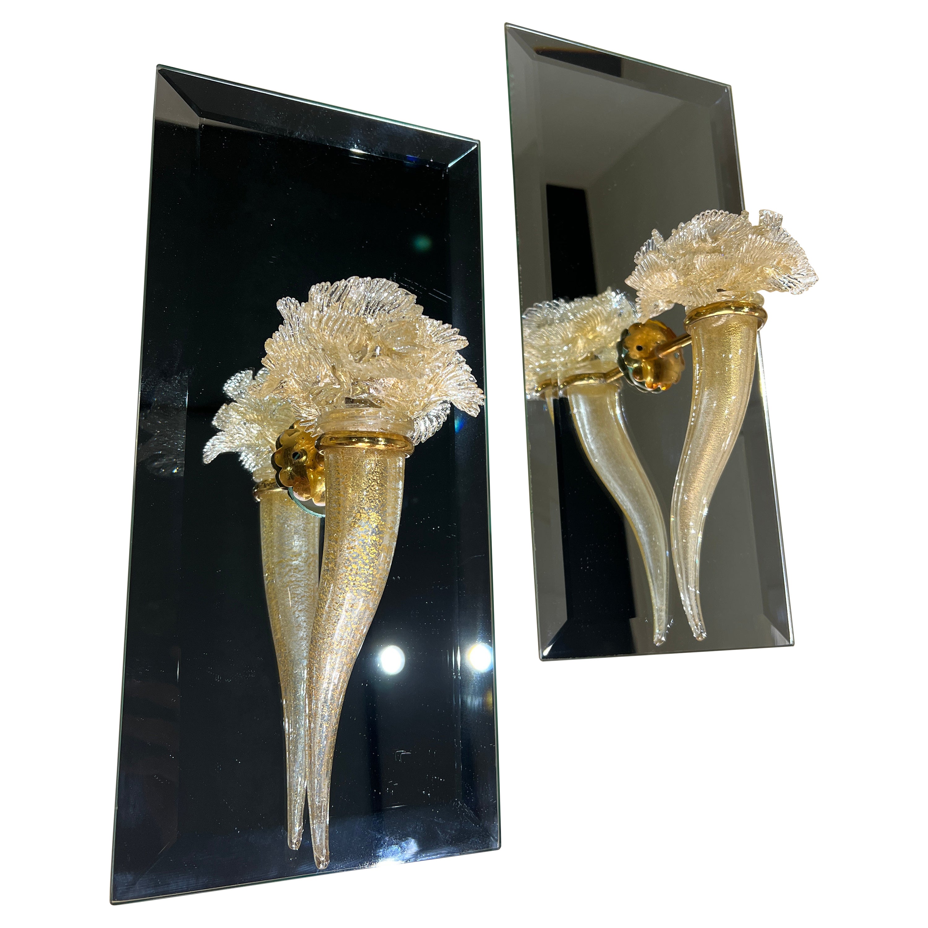 Pair of F Poli Sconces Italy 1950 For Sale
