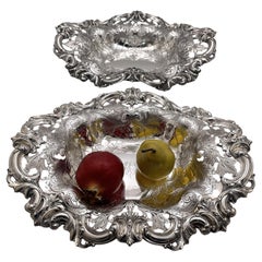 Pair of F. Smith Sterling Silver Bowls in Art Nouveau Style Early 20th Century