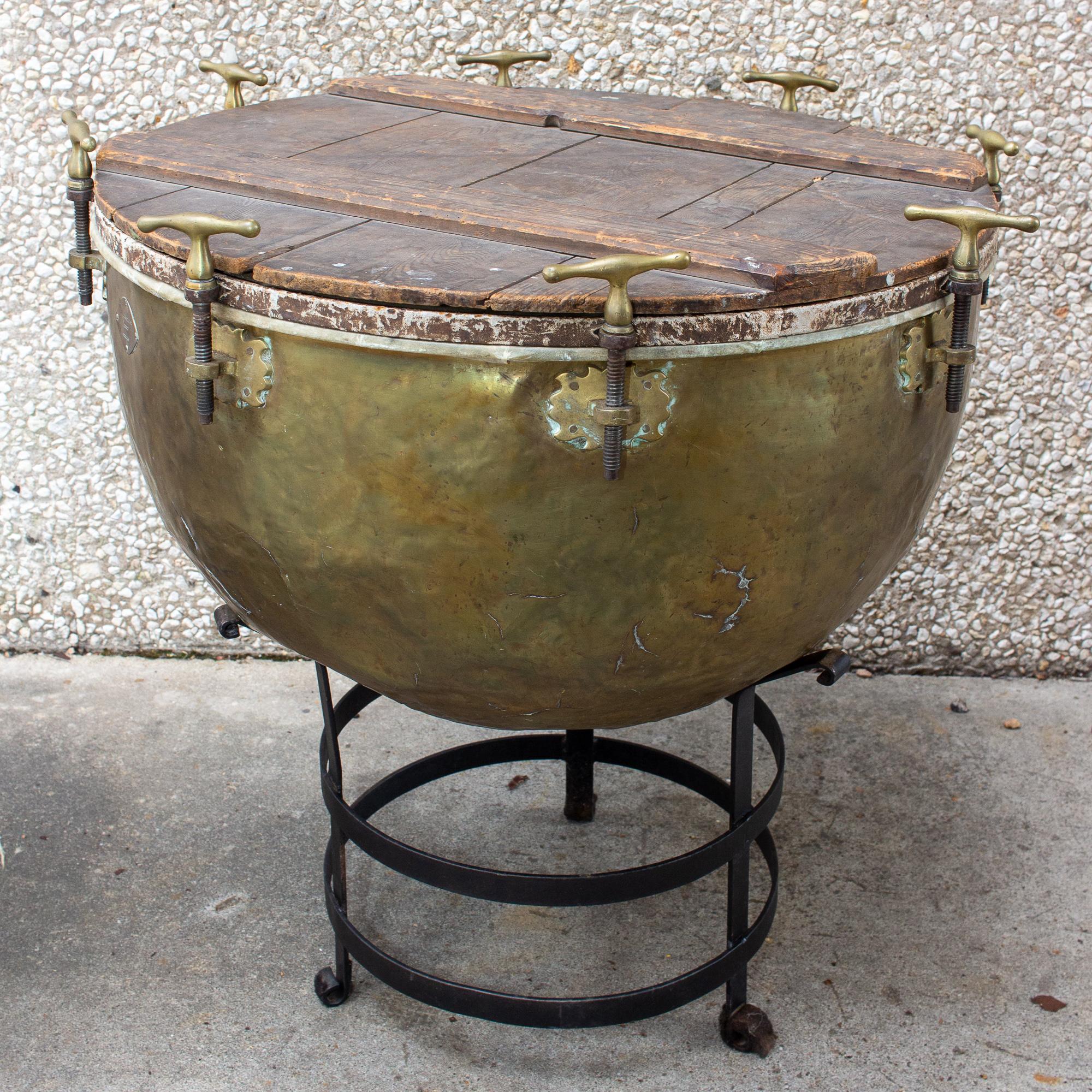 Pair of F. Van Cauwelaert 19th Century Belgian Timpani Drums and End Tables 5