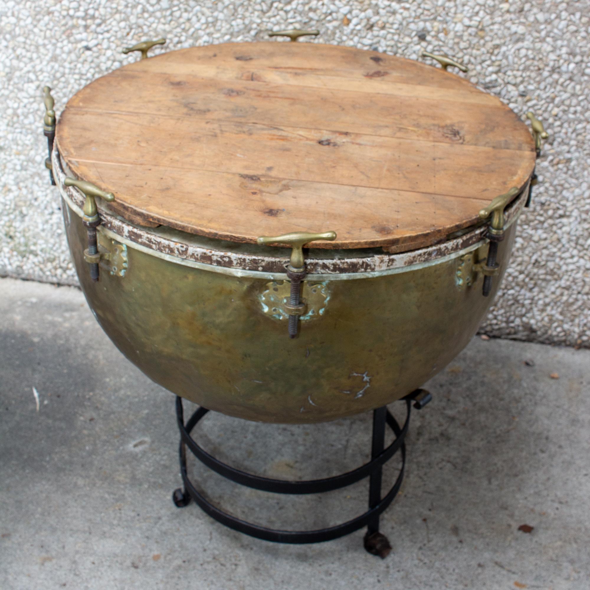 Pair of F. Van Cauwelaert 19th Century Belgian Timpani Drums and End Tables 2