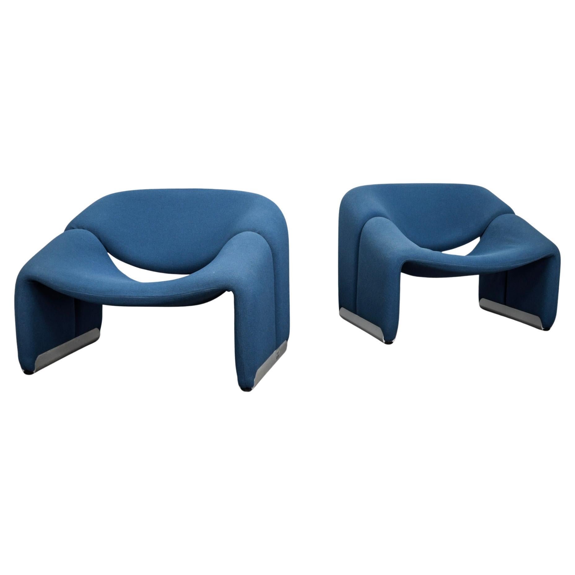 Pareja de sillas Groovy F598 de Pierre Paulin para Artifort, Países Bajos, Años 70 en venta