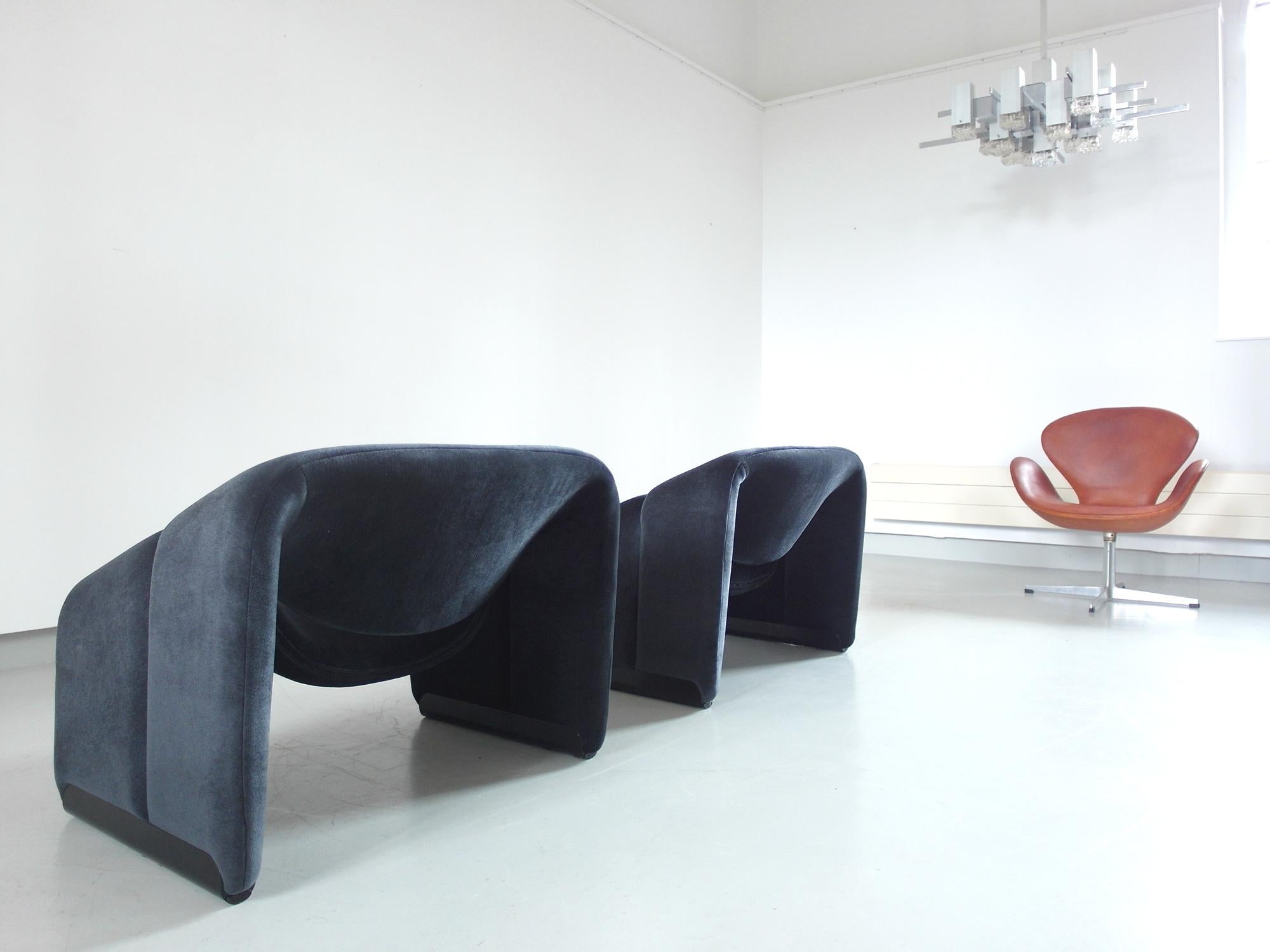 Pair of F598 Groovy Chairs in Velvet by Pierre Paulin for Artifort, 1973 4